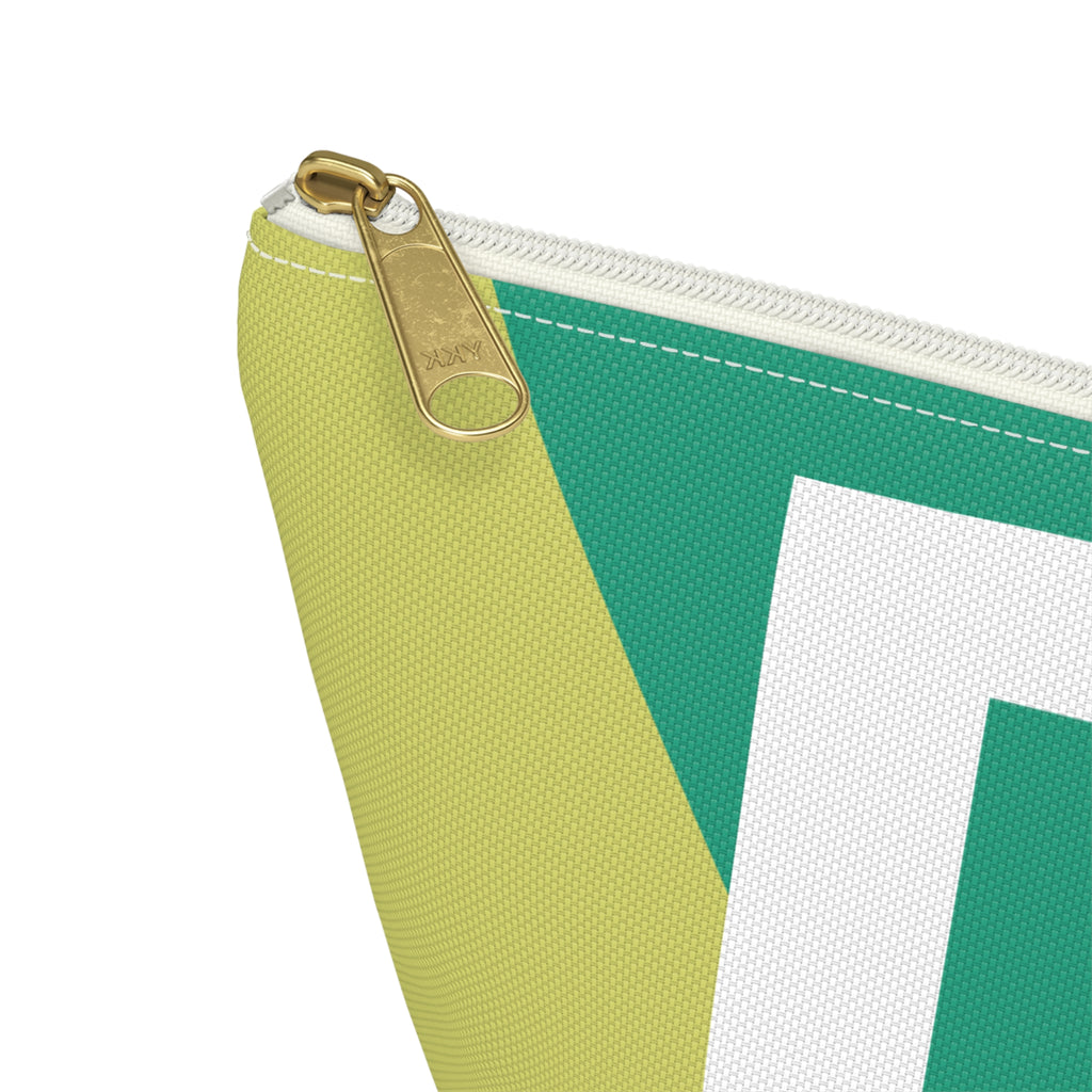 Initials Colorblock Accessory Pouch — Monogram D T-Bottom Cosmetic Bag