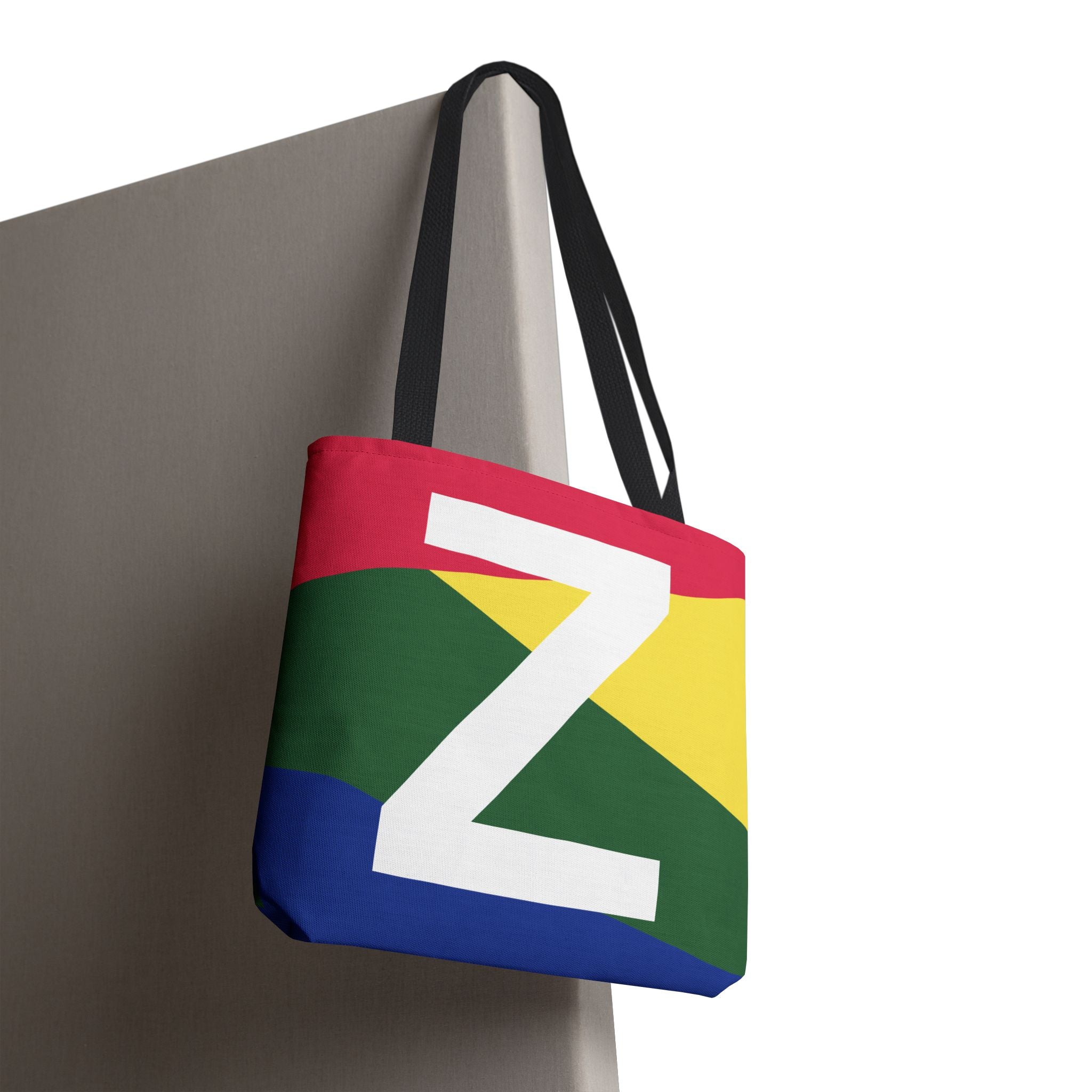 Monogram 'Z' Colorblock Tote Bag — Personalized Initial Z Shoulder Tote