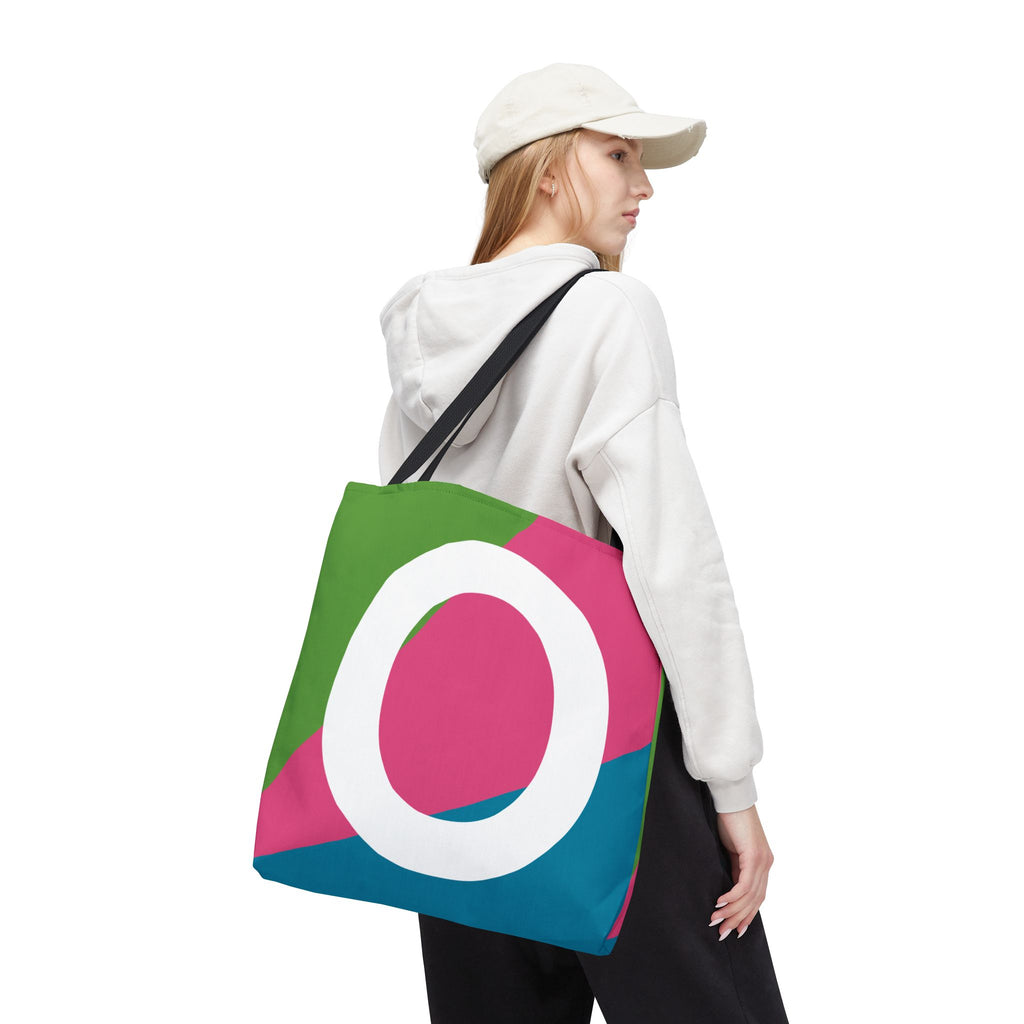 Monogram 'O' Colorblock Tote Bag — Personalized Initial O Shoulder Tote