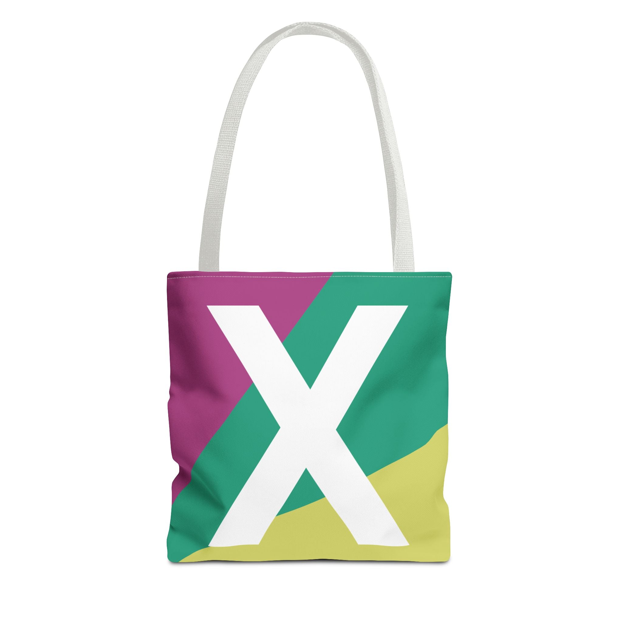Monogram 'X' Colorblock Tote Bag — Personalized Initial X Shoulder Tote
