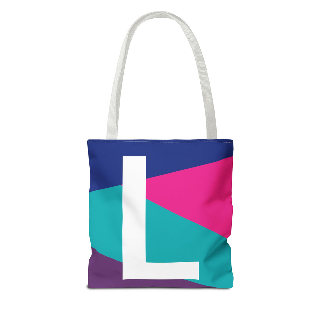 Monogram 'L' Colorblock Tote Bag — Personalized Initial L Shoulder Tote