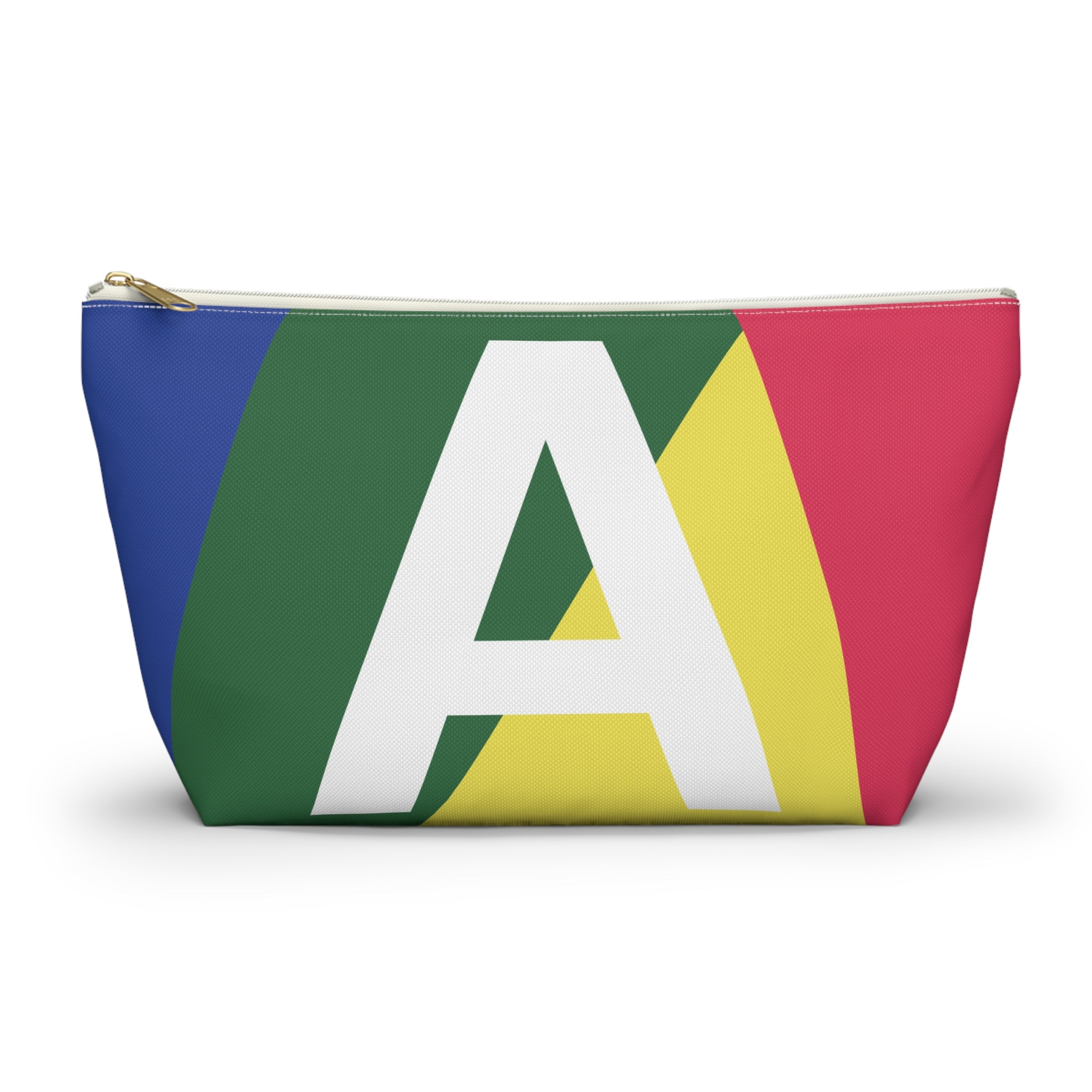 Initials Colorblock Accessory Pouch — Monogram A T-Bottom Cosmetic Bag