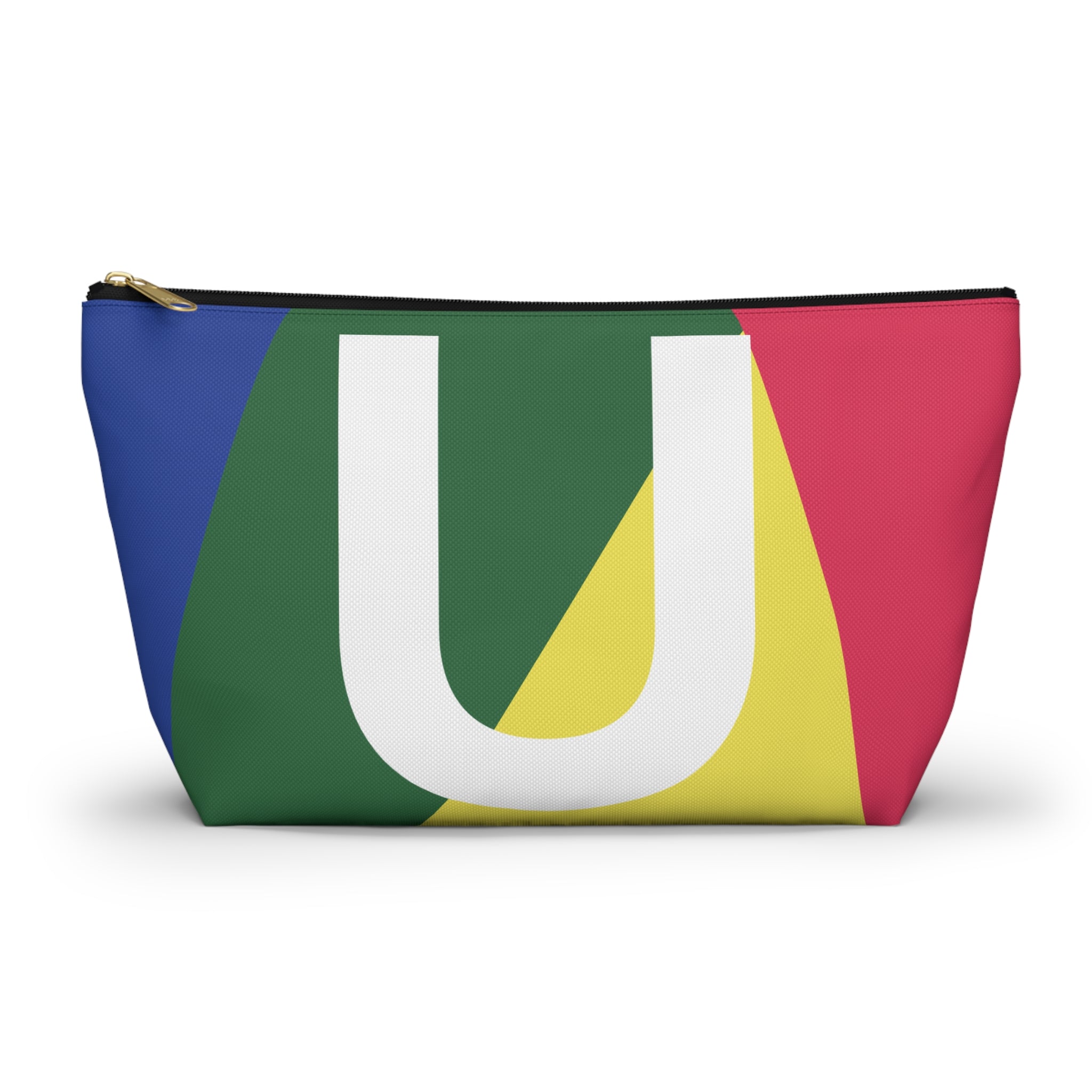 Initials Colorblock Accessory Pouch — Monogram U T-Bottom Cosmetic Bag