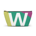 Initials Colorblock Accessory Pouch — Monogram W T-Bottom Cosmetic Bag