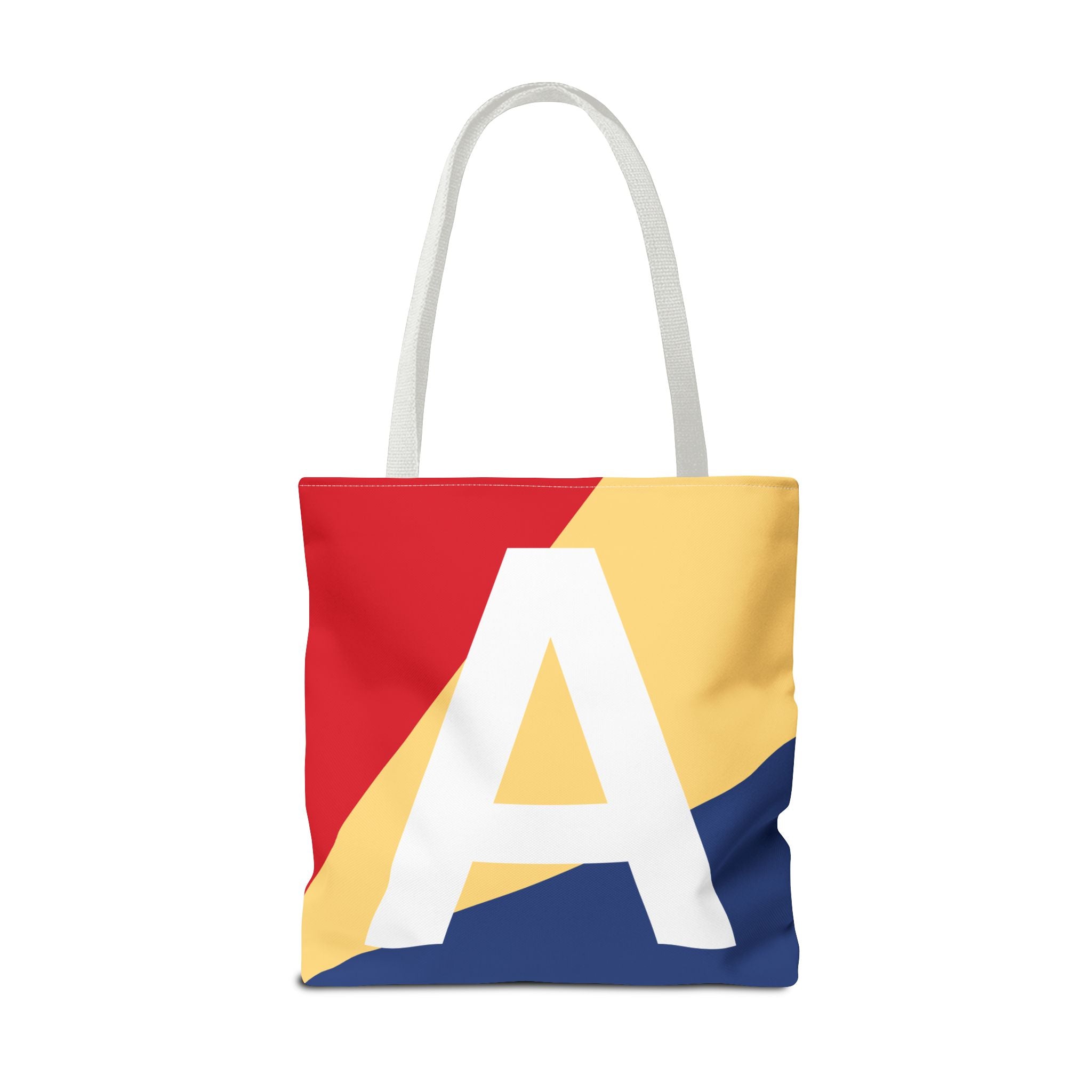 Monogram 'A' Colorblock Tote Bag — Personalized Initial A Shoulder Tote