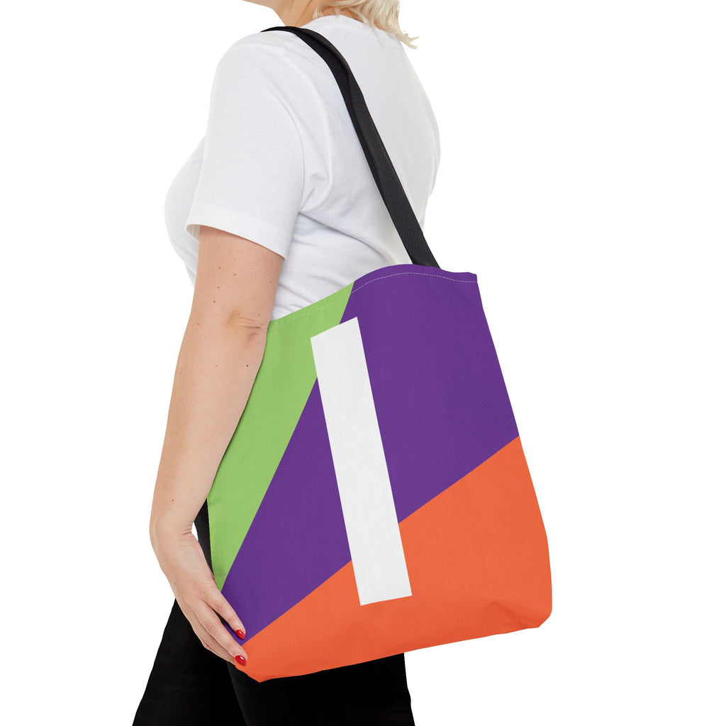 Monogram 'I' Colorblock Tote Bag — Personalized Initial I Shoulder Tote