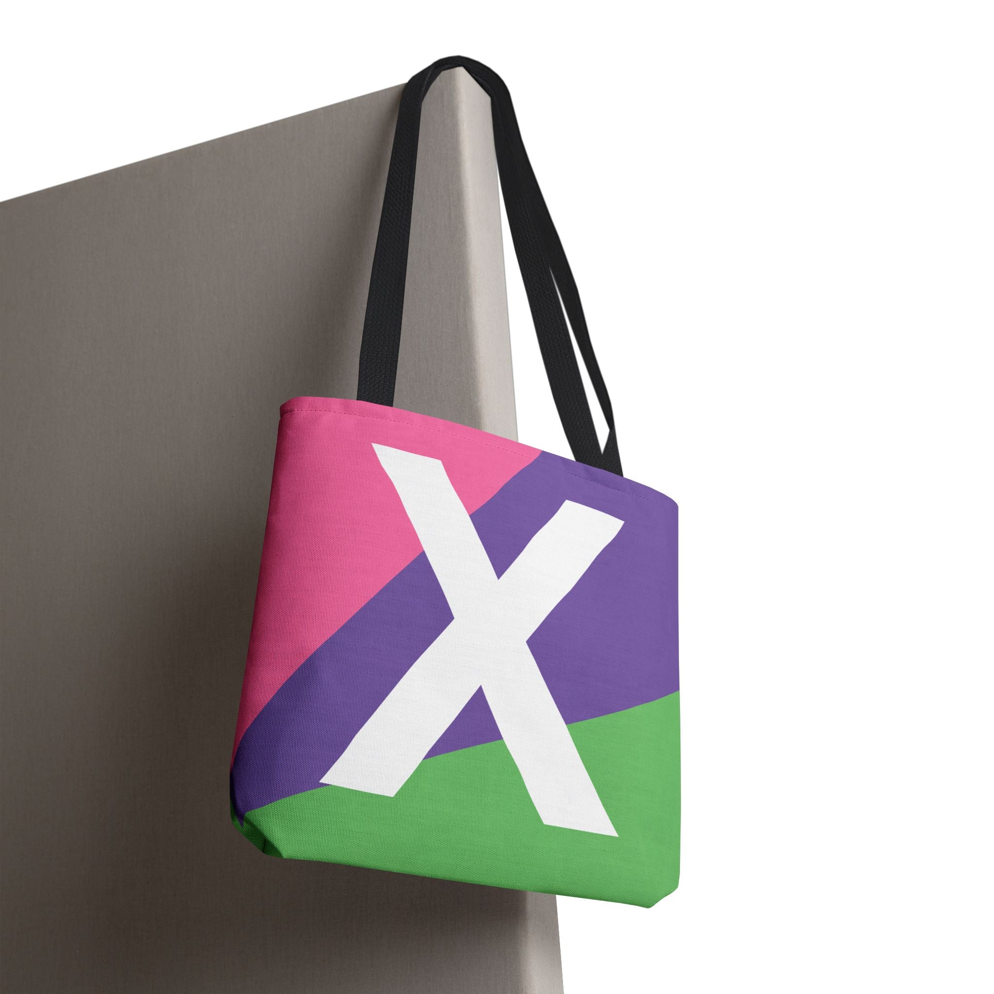 Monogram 'X' Colorblock Tote Bag — Personalized Initial X Shoulder Tote