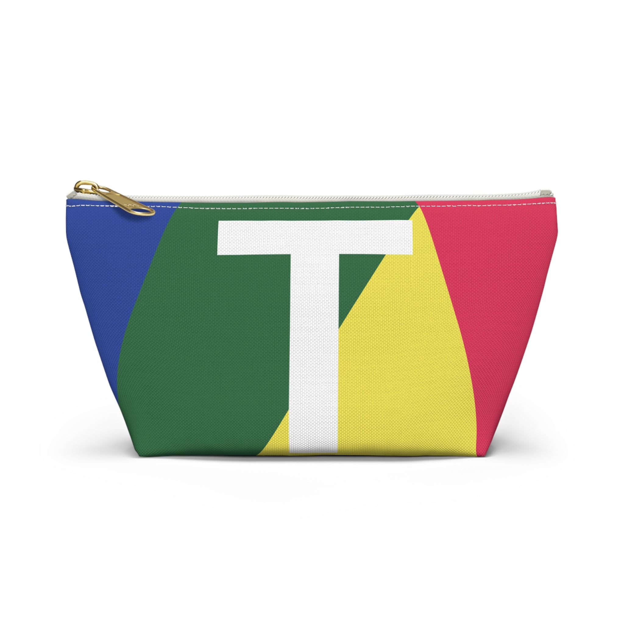 Initials Colorblock Accessory Pouch — Monogram T T-Bottom Cosmetic Bag
