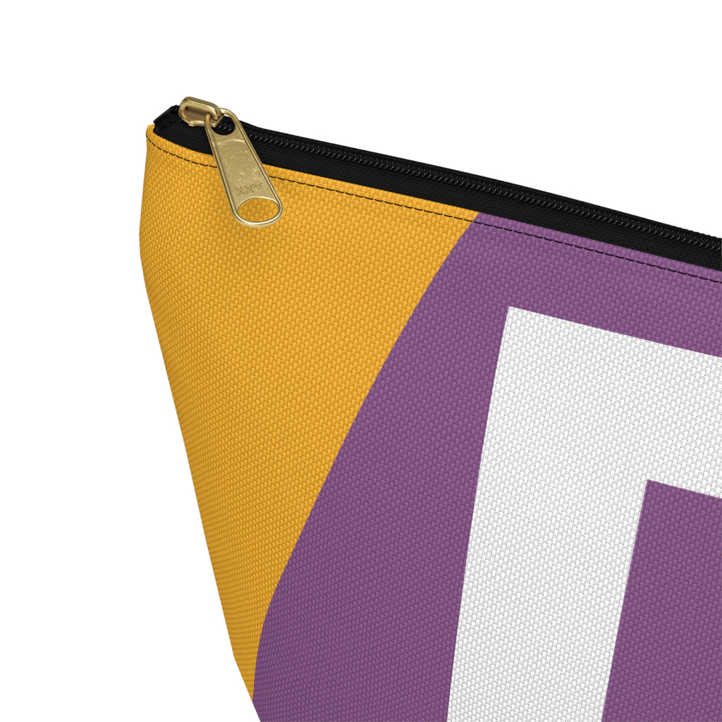 Initials Colorblock Accessory Pouch — Monogram D T-Bottom Cosmetic Bag