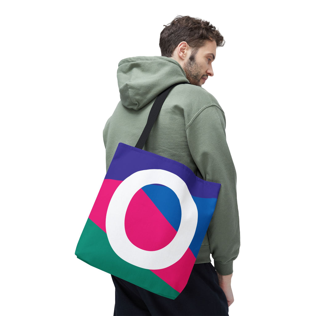 Monogram 'O' Colorblock Tote Bag — Personalized Initial O Shoulder Tote