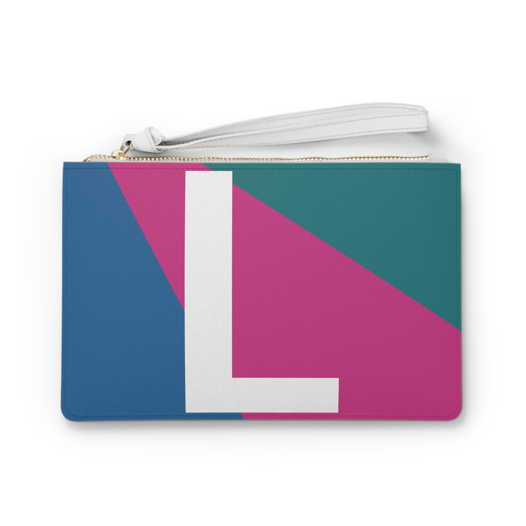 Monogram 'L' Colorblock Clutch Bag — Bold Geometric Wristlet for Everyday & Gifts