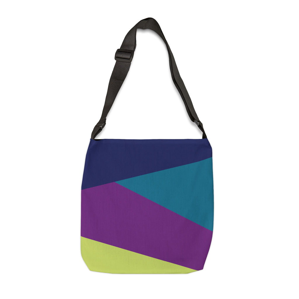 Colorblock Geometric Tote Bag — Adjustable Strap, Bright Abstract Pattern
