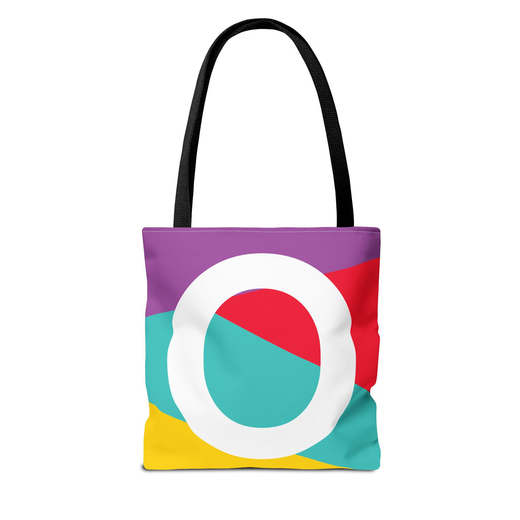 Monogram 'O' Colorblock Tote Bag — Personalized Initial O Shoulder Tote