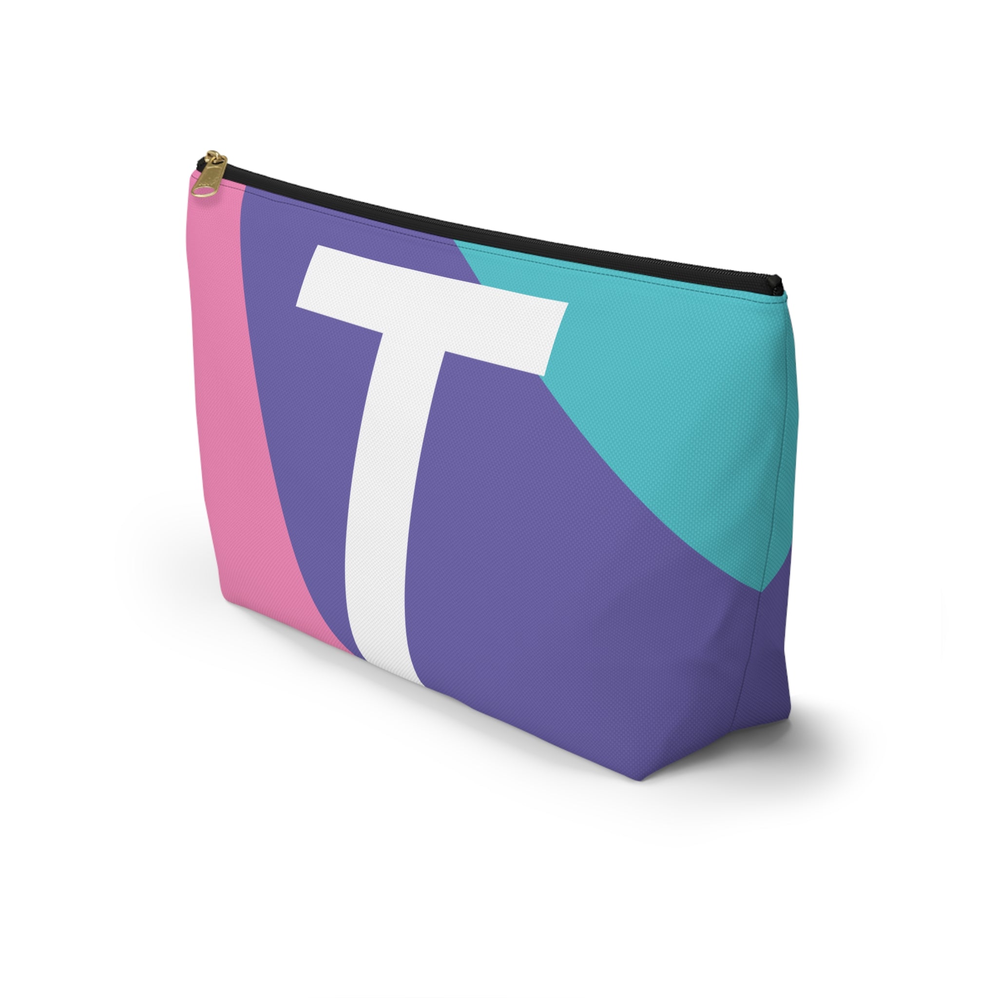 Colorblock Accessory Pouch — Monogram T T-Bottom Cosmetic Bag