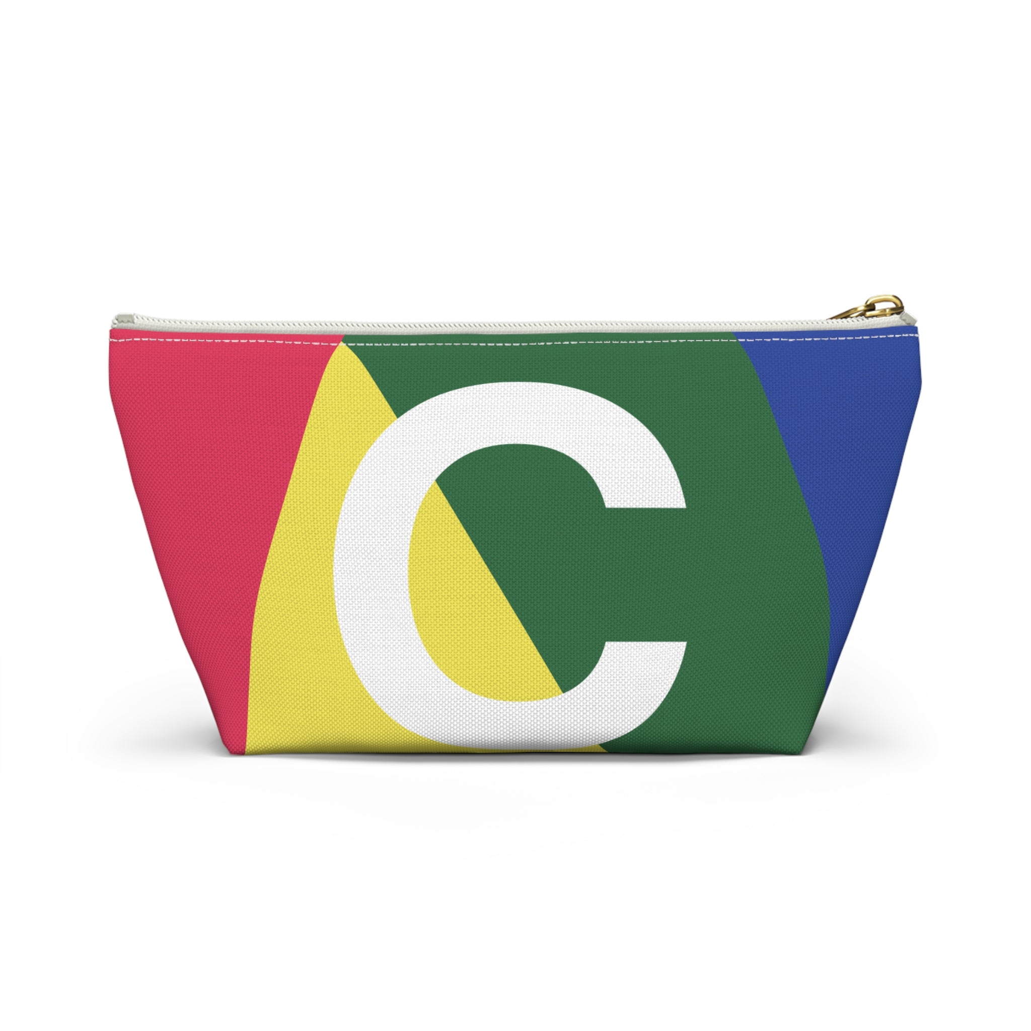 Initials Colorblock Accessory Pouch — Monogram C T-Bottom Cosmetic Bag