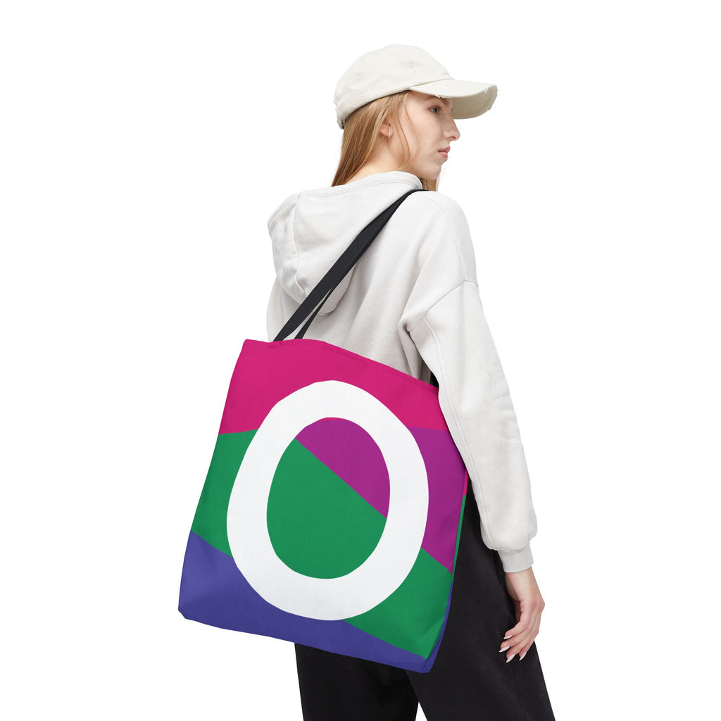 Monogram 'O' Colorblock Tote Bag — Personalized Initial O Shoulder Tote
