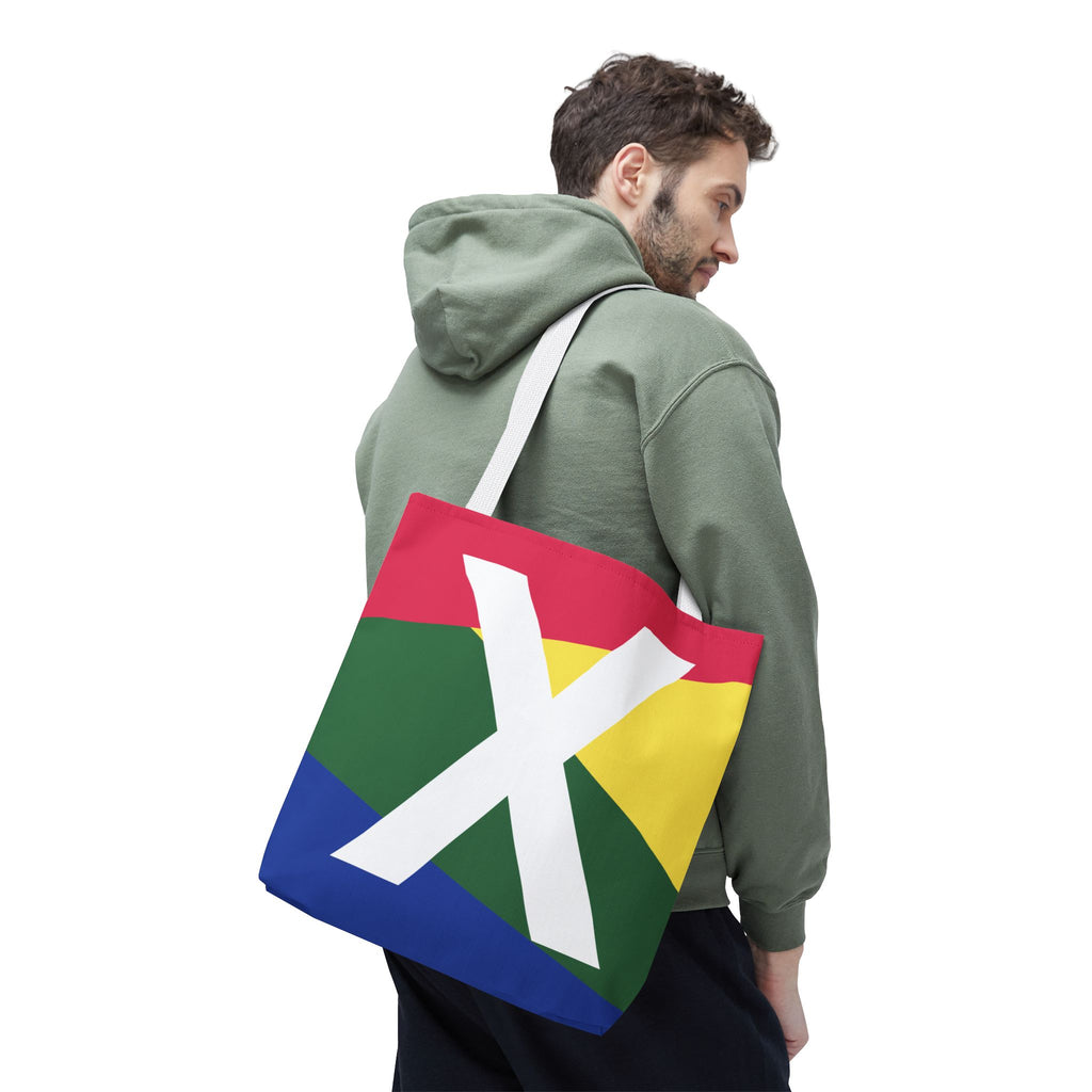 Monogram 'X' Colorblock Tote Bag — Personalized Initial X Shoulder Tote