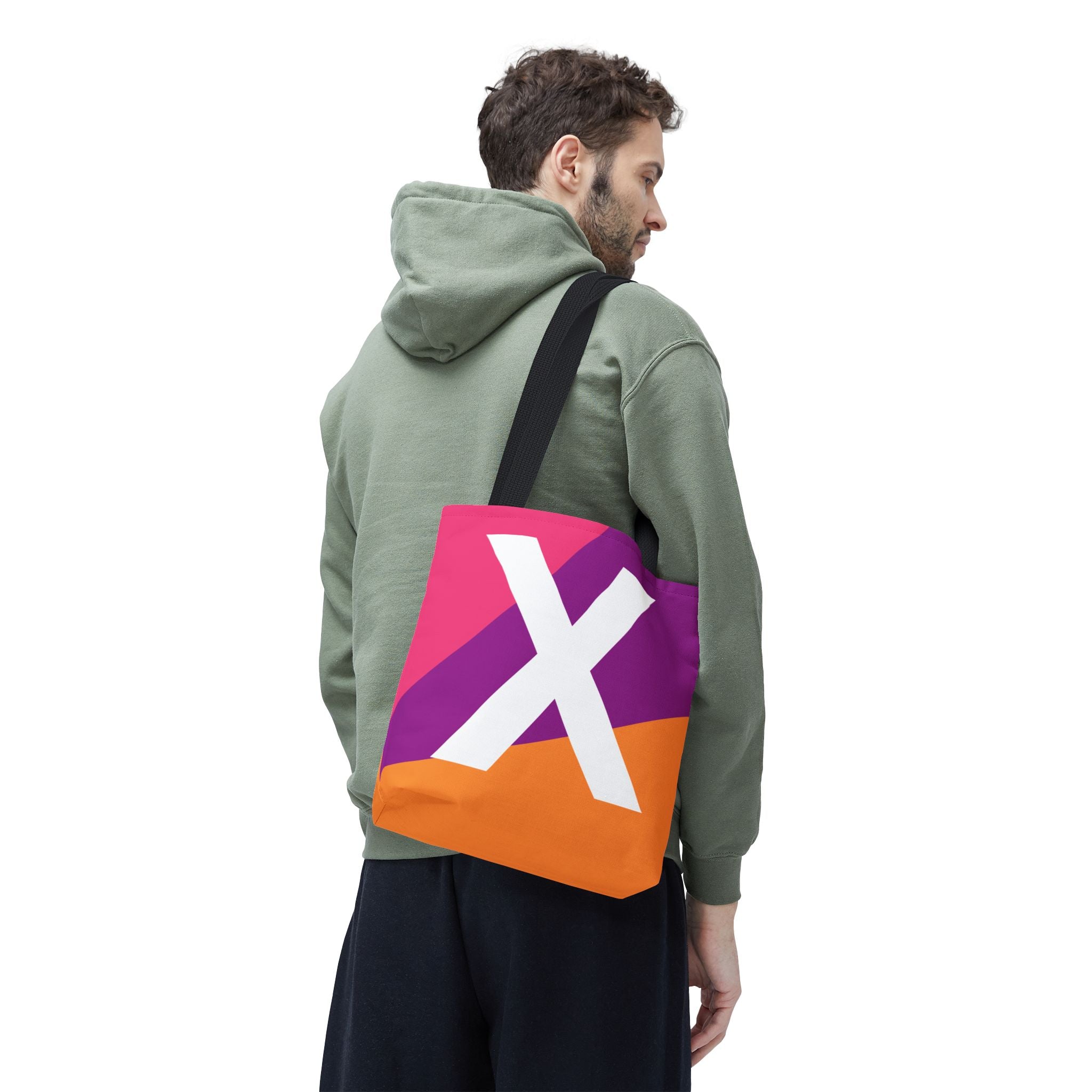 Monogram 'X' Colorblock Tote Bag — Personalized Initial X Shoulder Tote