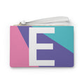 Monogram 'E' Colorblock Clutch Bag — Bold Geometric Wristlet for Everyday & Gifts