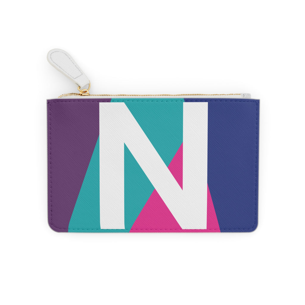 Initial N Mini Clutch — Colorblock Monogram Wristlet Wallet