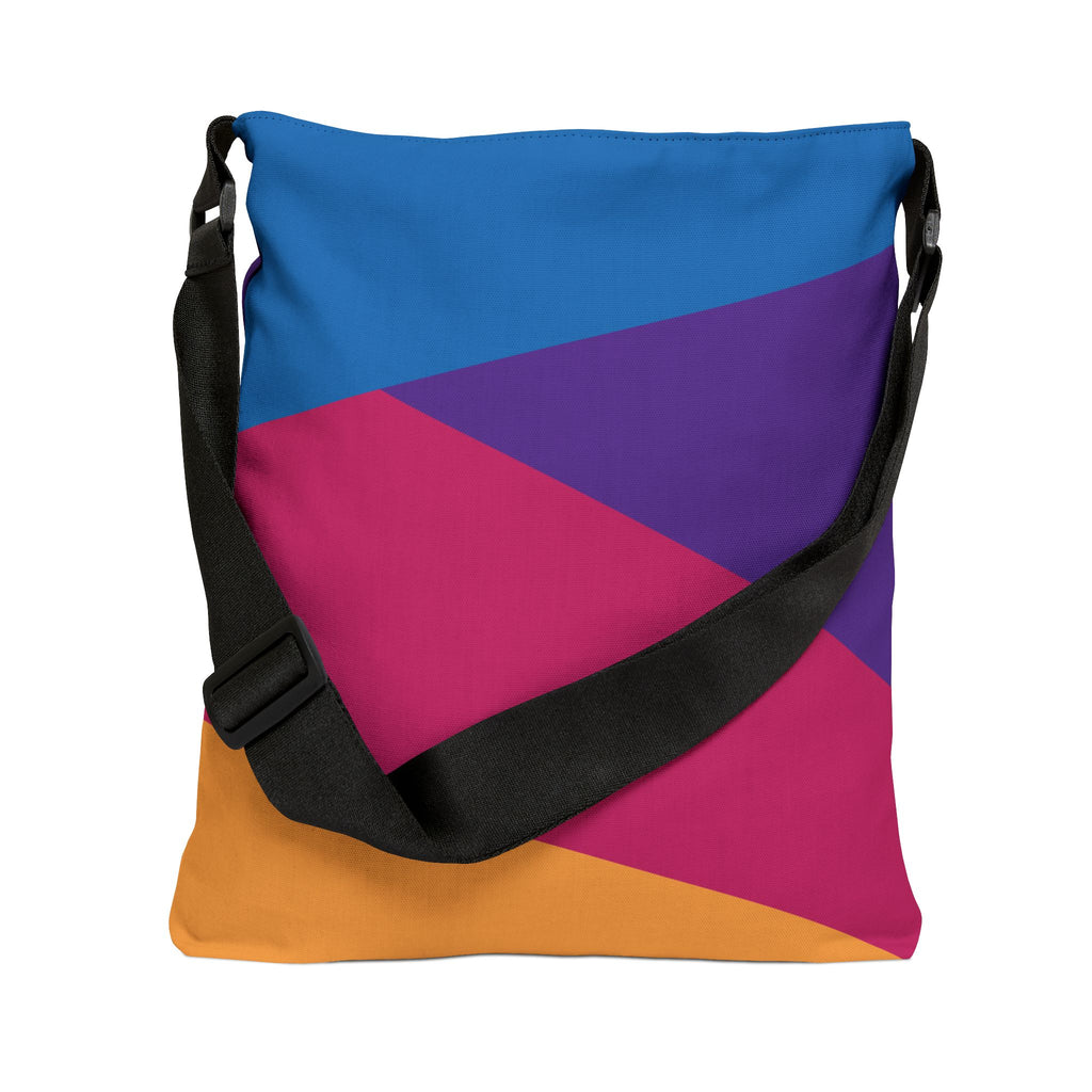 Colorblock Geometric Tote Bag — Adjustable Strap, Bright Abstract Pattern
