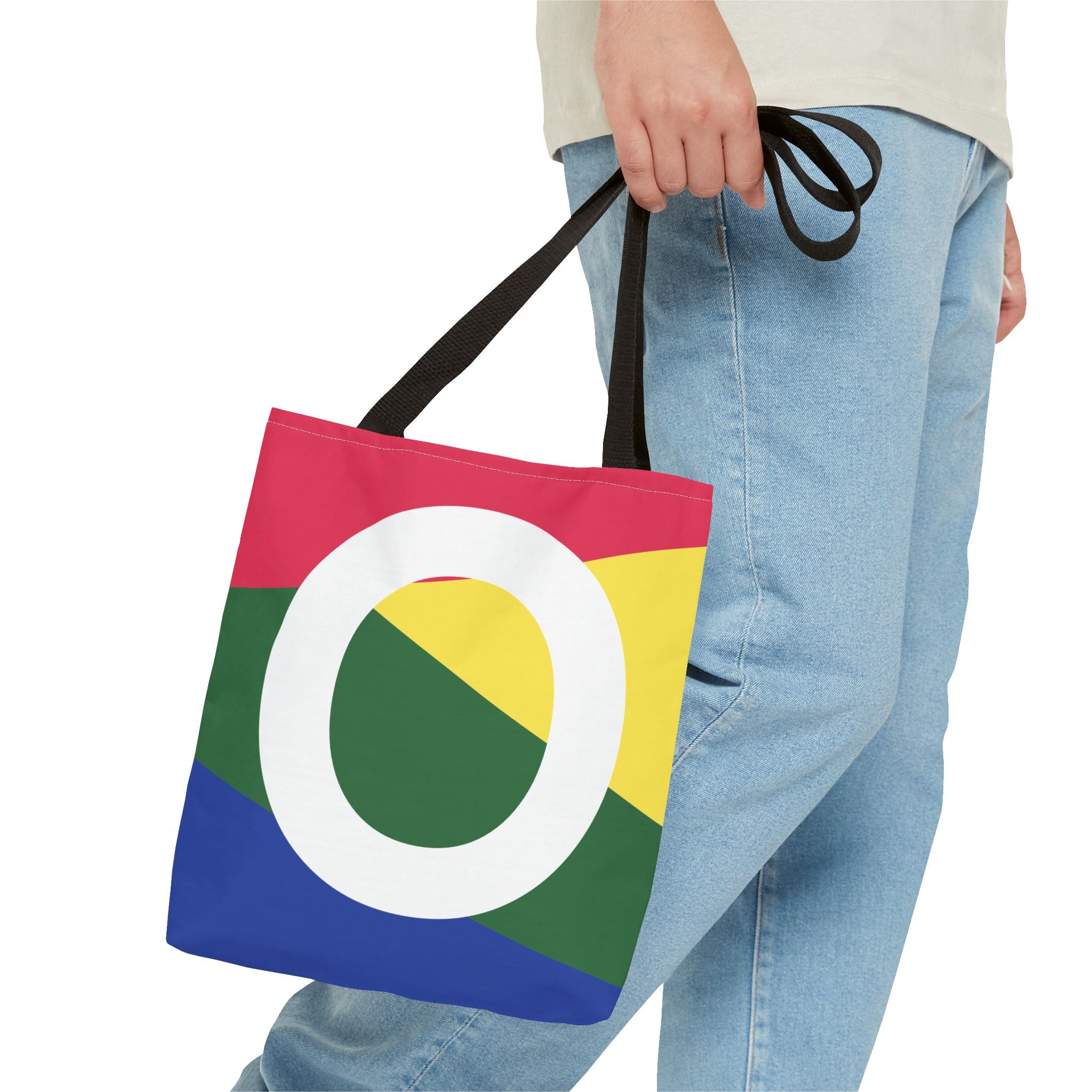 Monogram 'O' Colorblock Tote Bag — Personalized Initial O Shoulder Tote