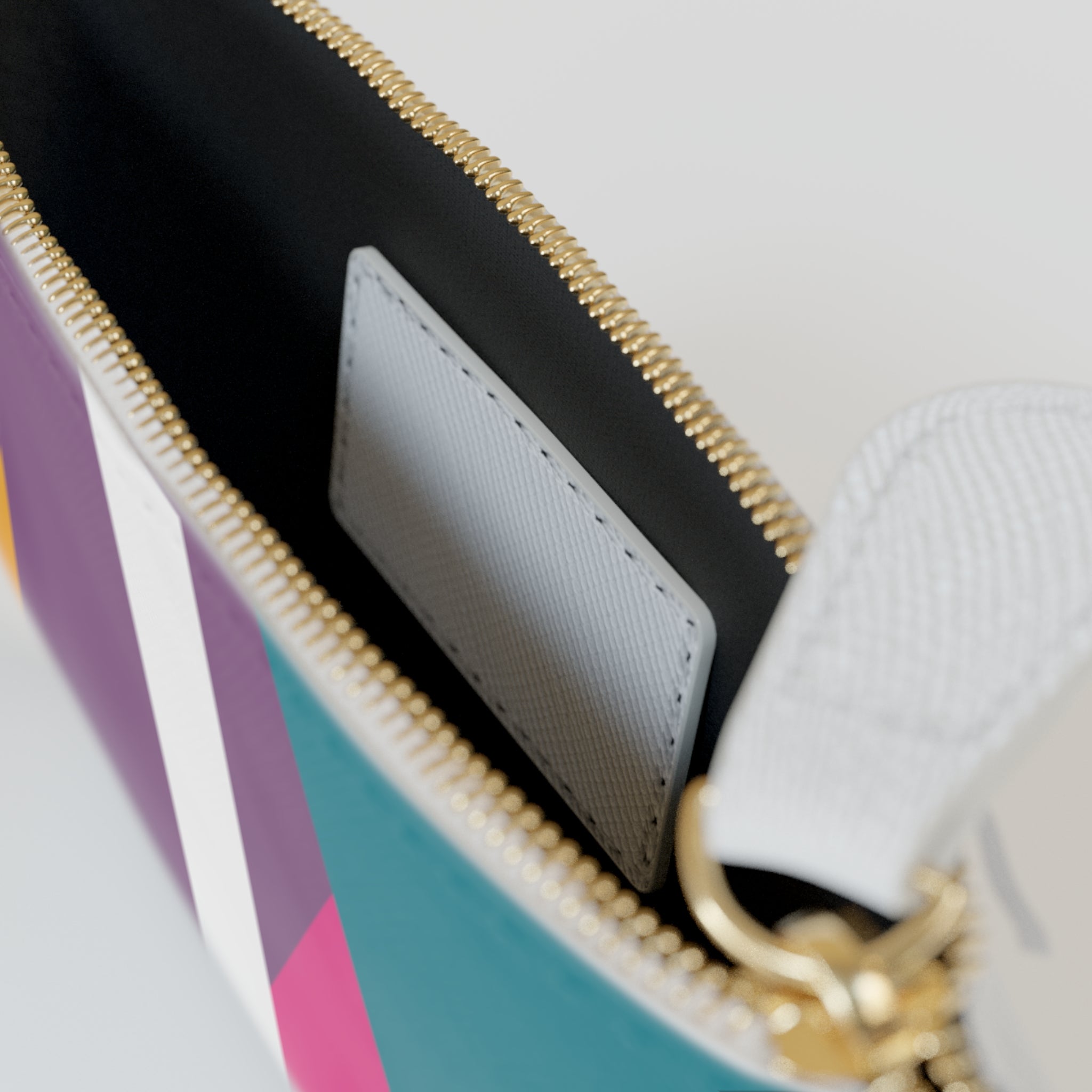 Initial I Mini Clutch — Colorblock Monogram Wristlet Wallet
