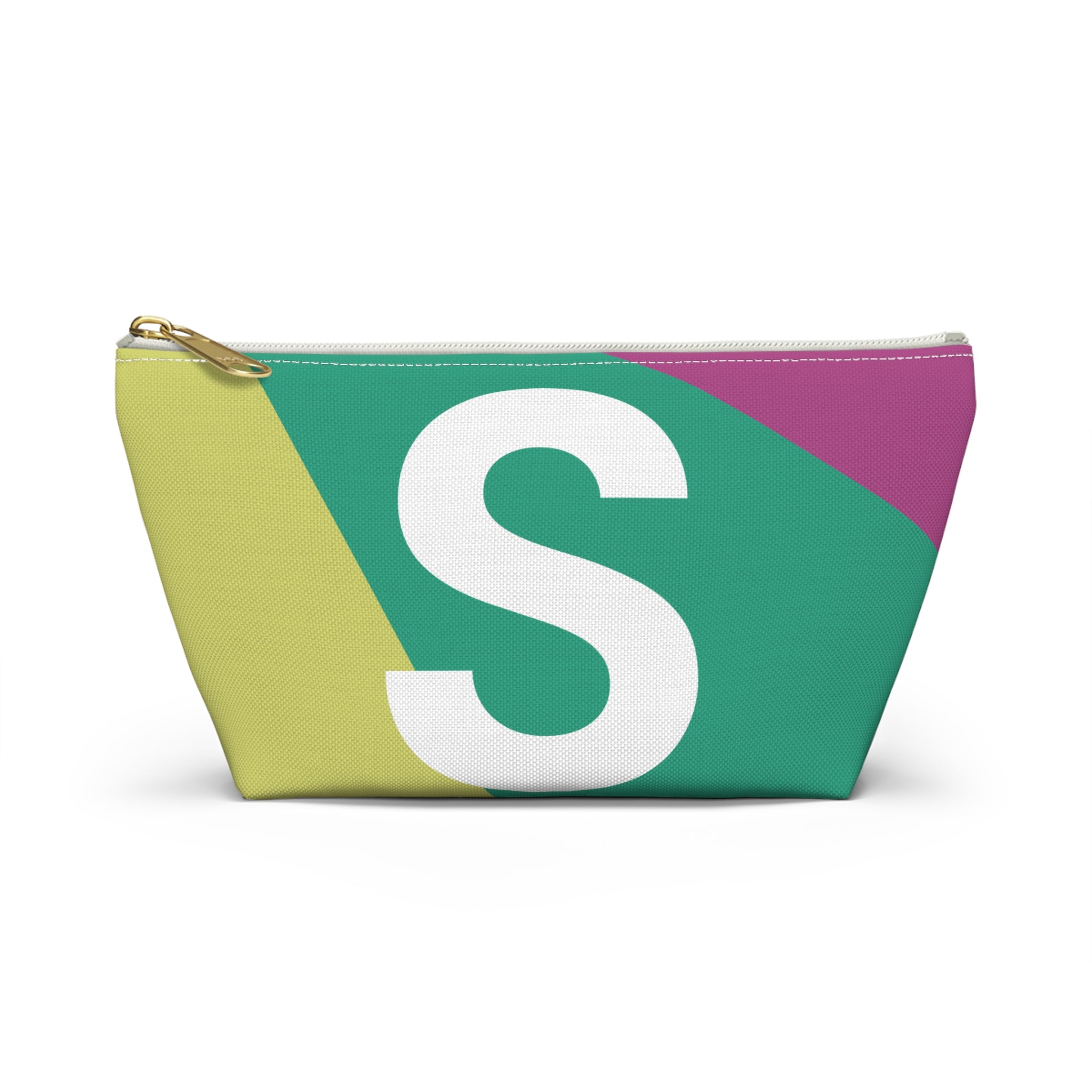 Initials Colorblock Accessory Pouch — Monogram S T-Bottom Cosmetic Bag