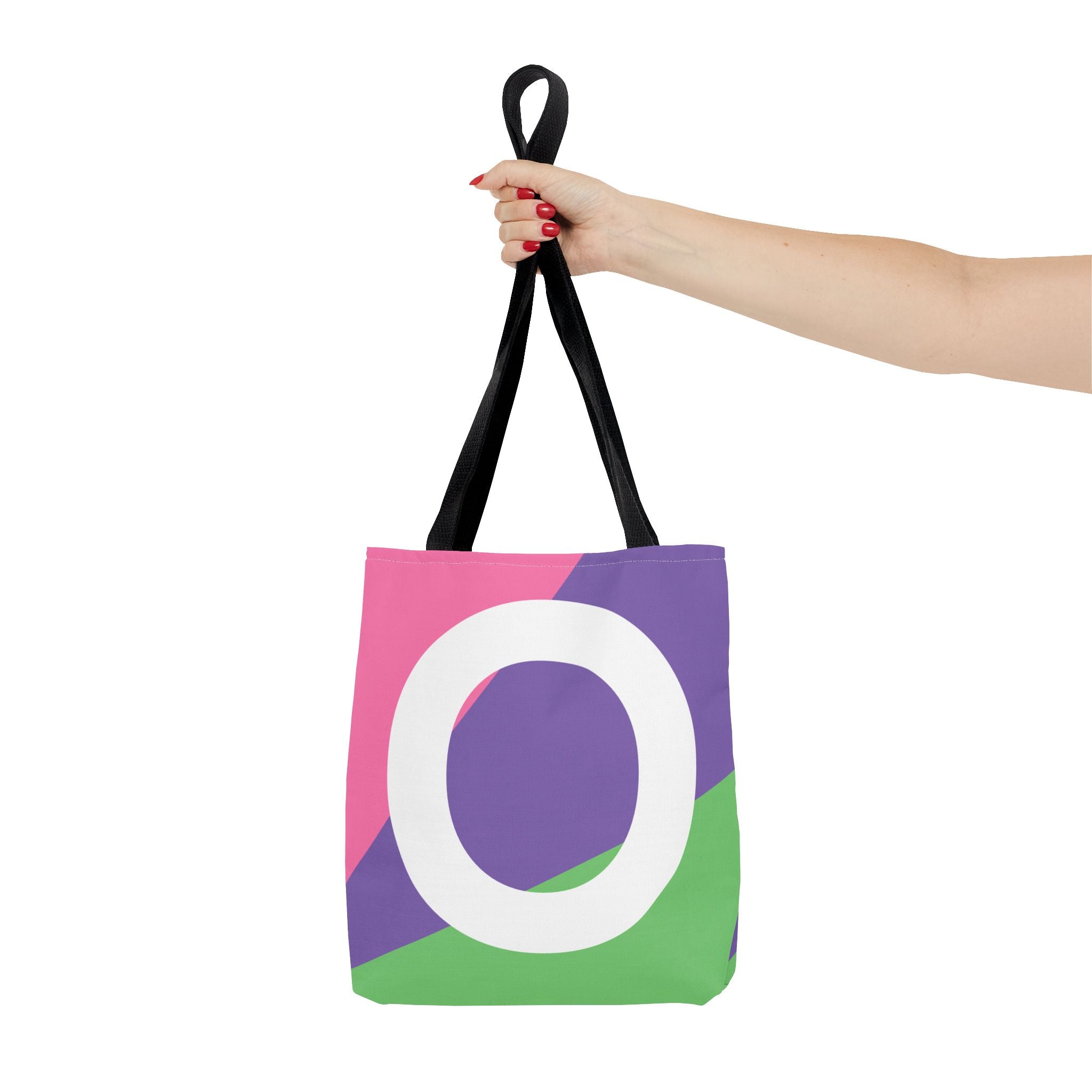 Monogram 'O' Colorblock Tote Bag — Personalized Initial O Shoulder Tote