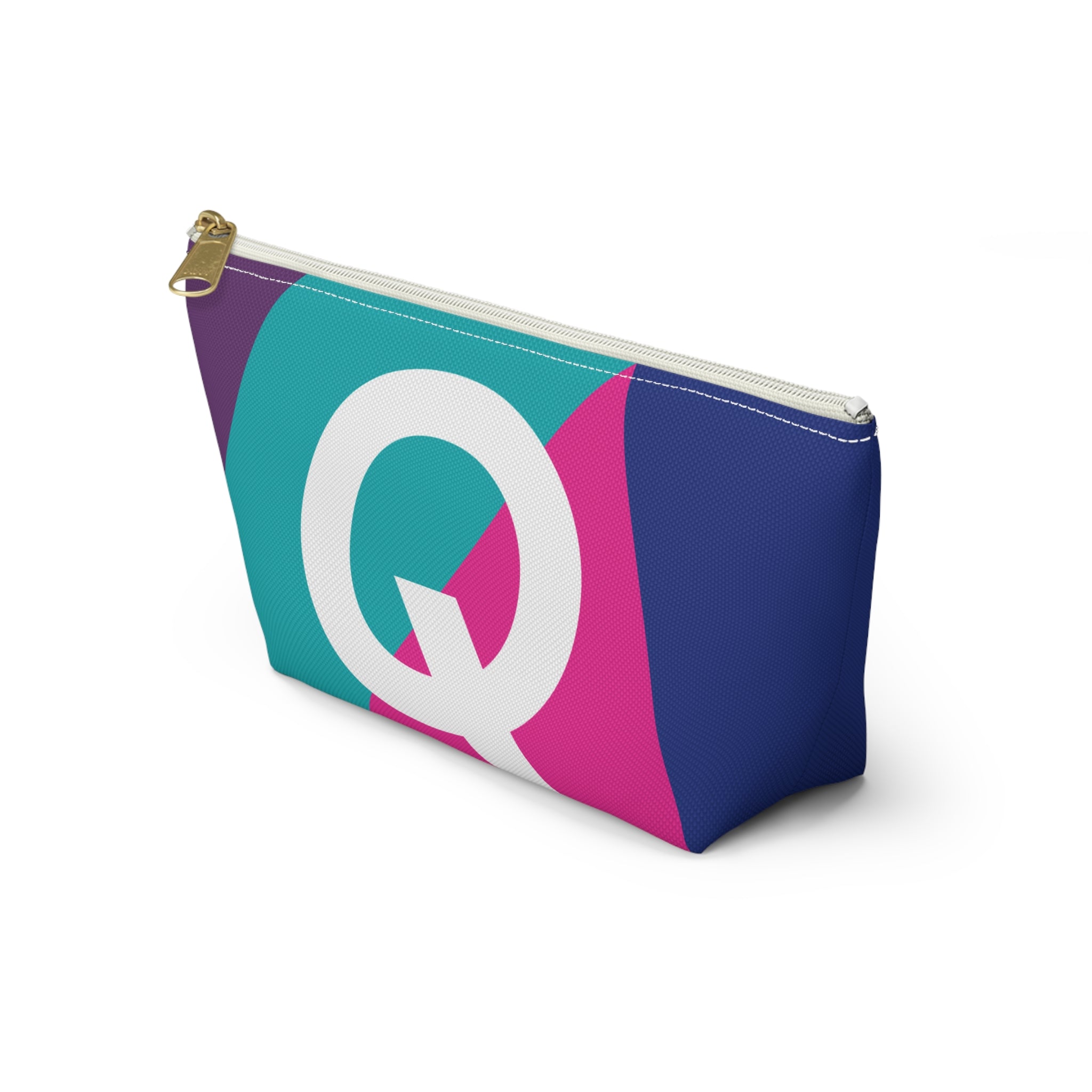 Colorblock Accessory Pouch — Monogram Q T-Bottom Cosmetic Bag