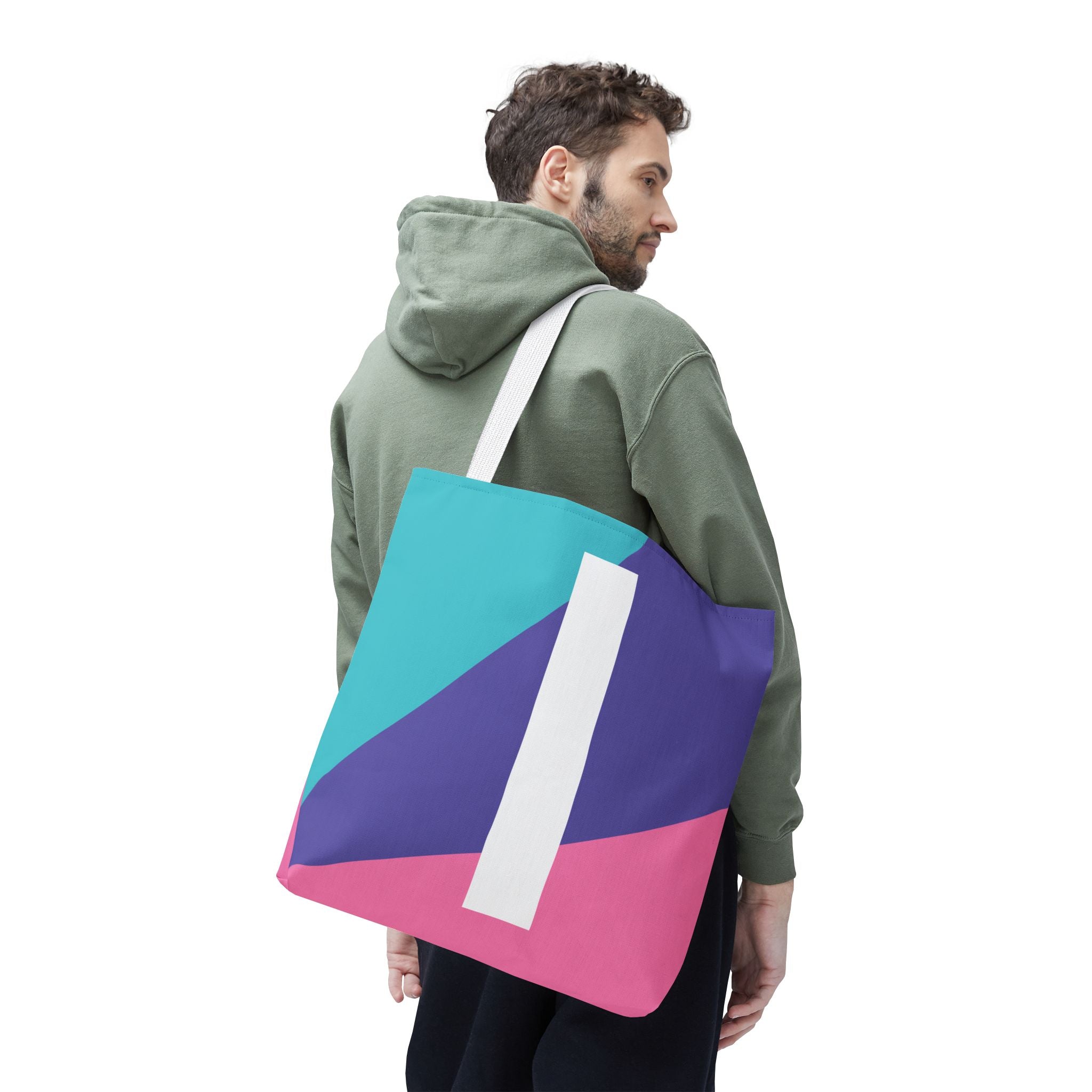 Monogram 'I' Colorblock Tote Bag — Personalized Initial I Shoulder Tote