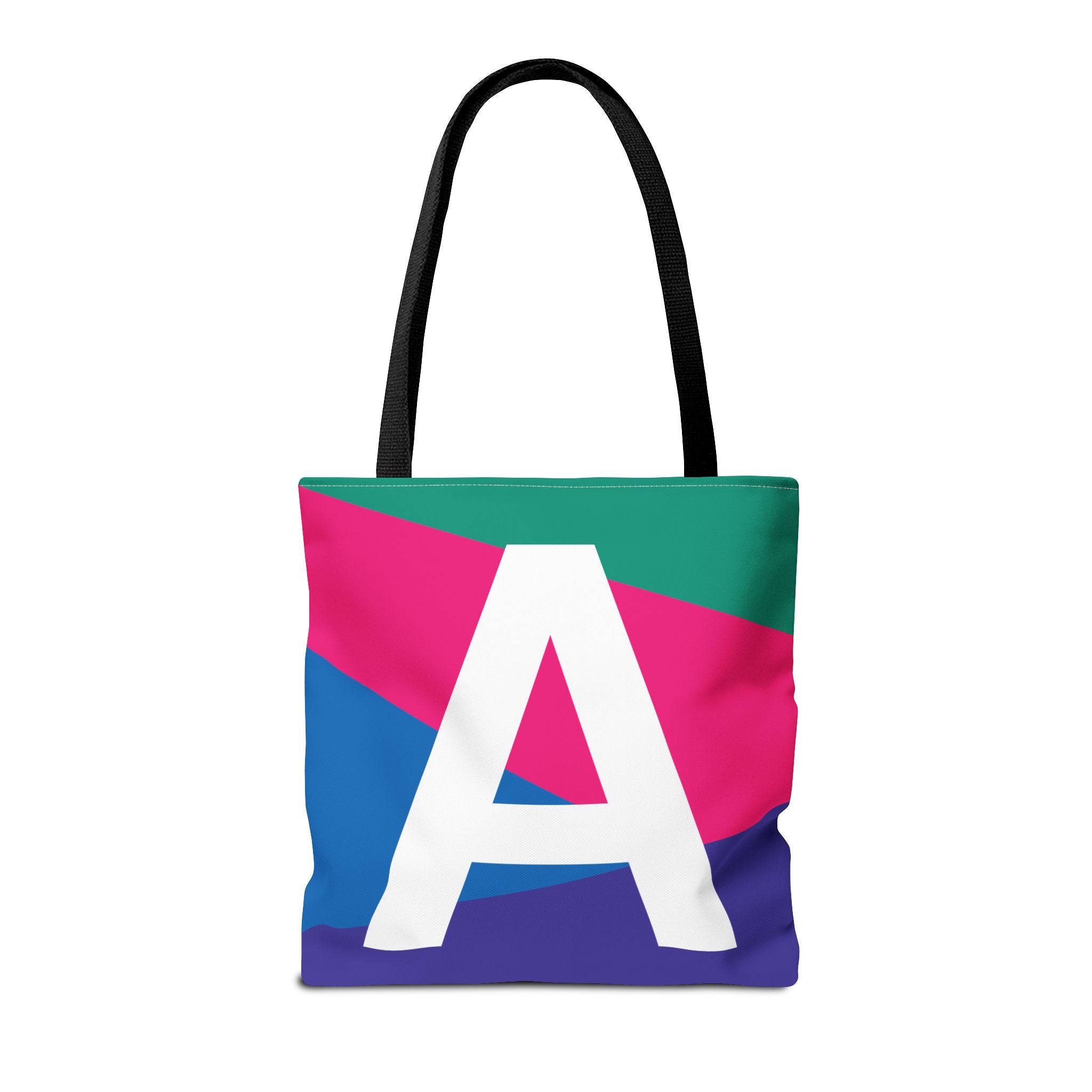 Monogram 'A' Colorblock Tote Bag — Personalized Initial A Shoulder Tote