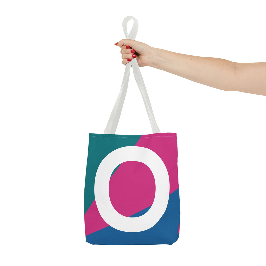 Monogram 'O' Colorblock Tote Bag — Personalized Initial O Shoulder Tote