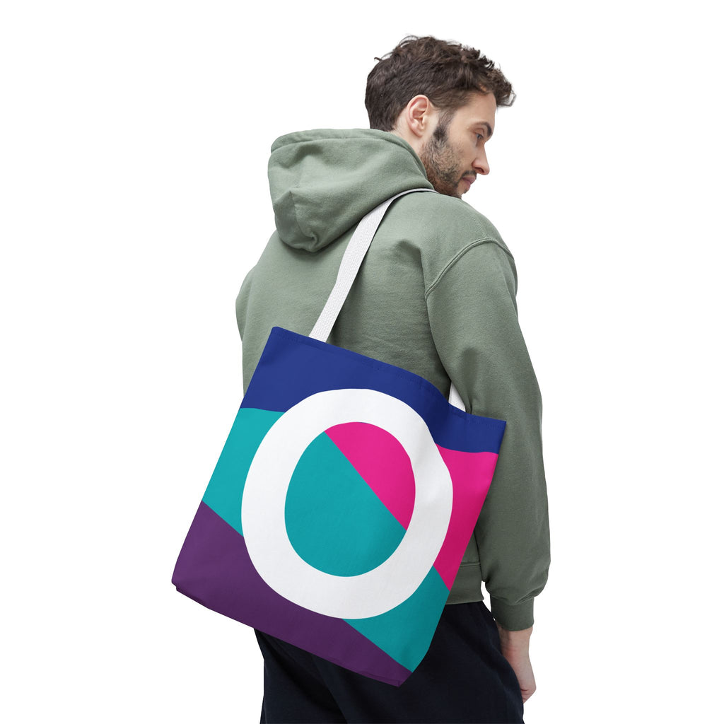 Monogram 'O' Colorblock Tote Bag — Personalized Initial O Shoulder Tote