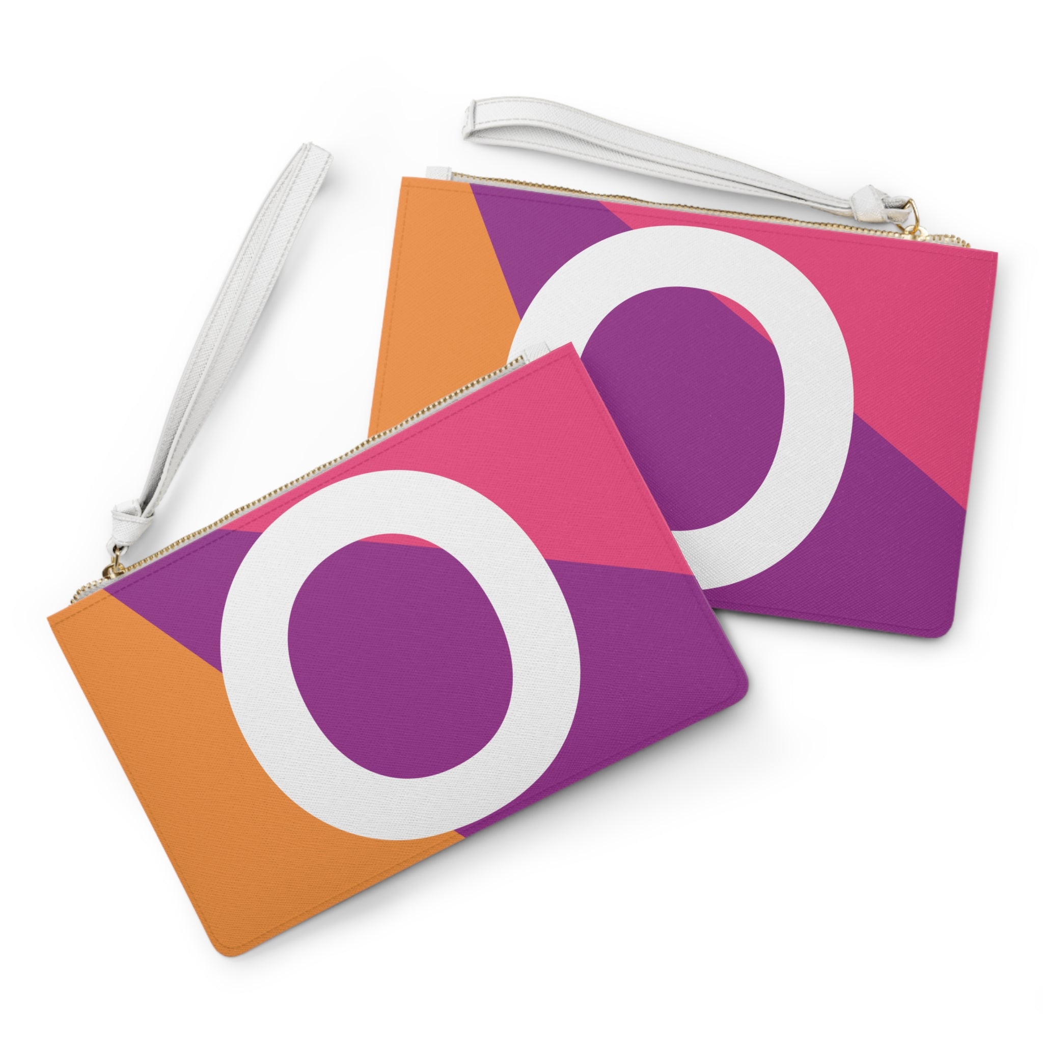 Monogram 'O' Colorblock Clutch Bag — Bold Geometric Wristlet for Everyday & Gifts