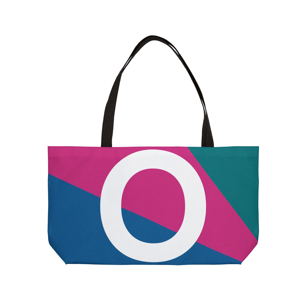 Personalized 'O' Colorblock Tote Bag — Monogram Weekender Tote