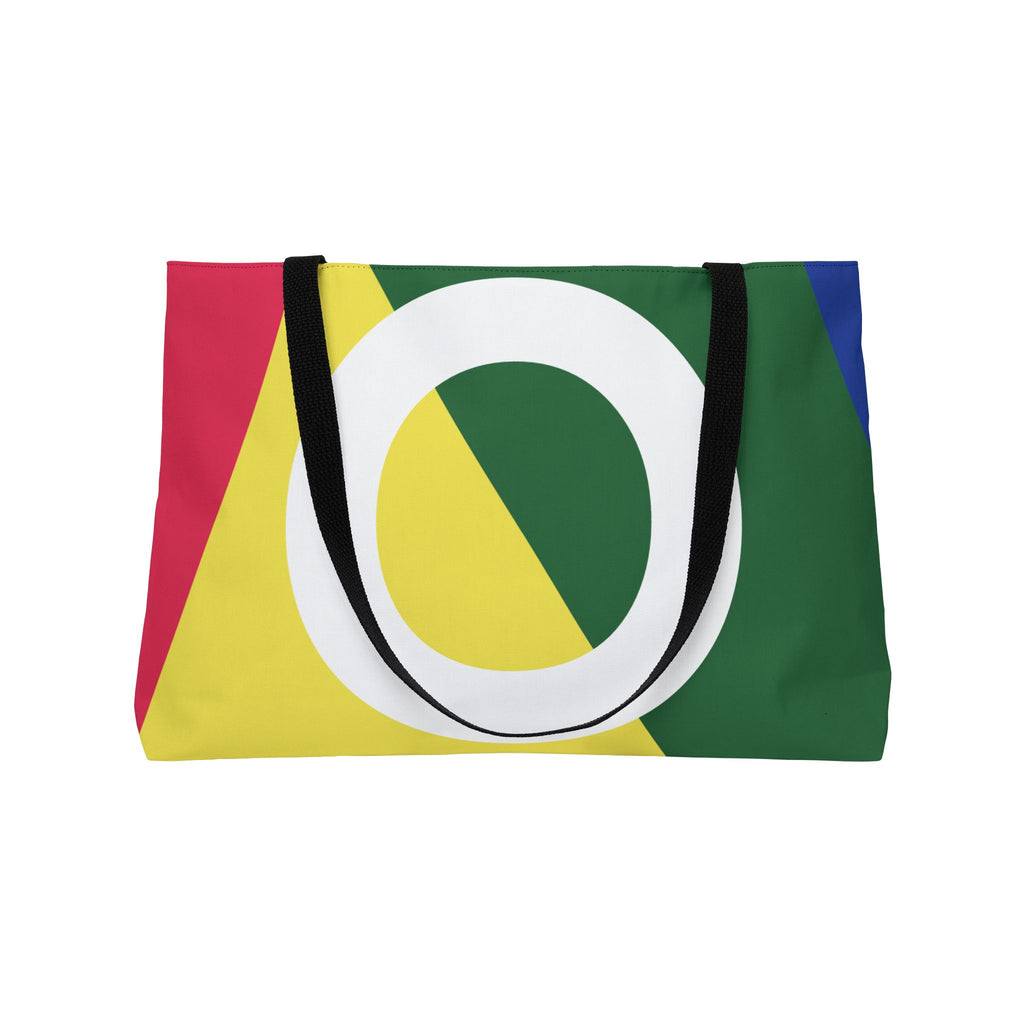 Personalized 'O' Colorblock Tote Bag — Monogram Weekender Tote