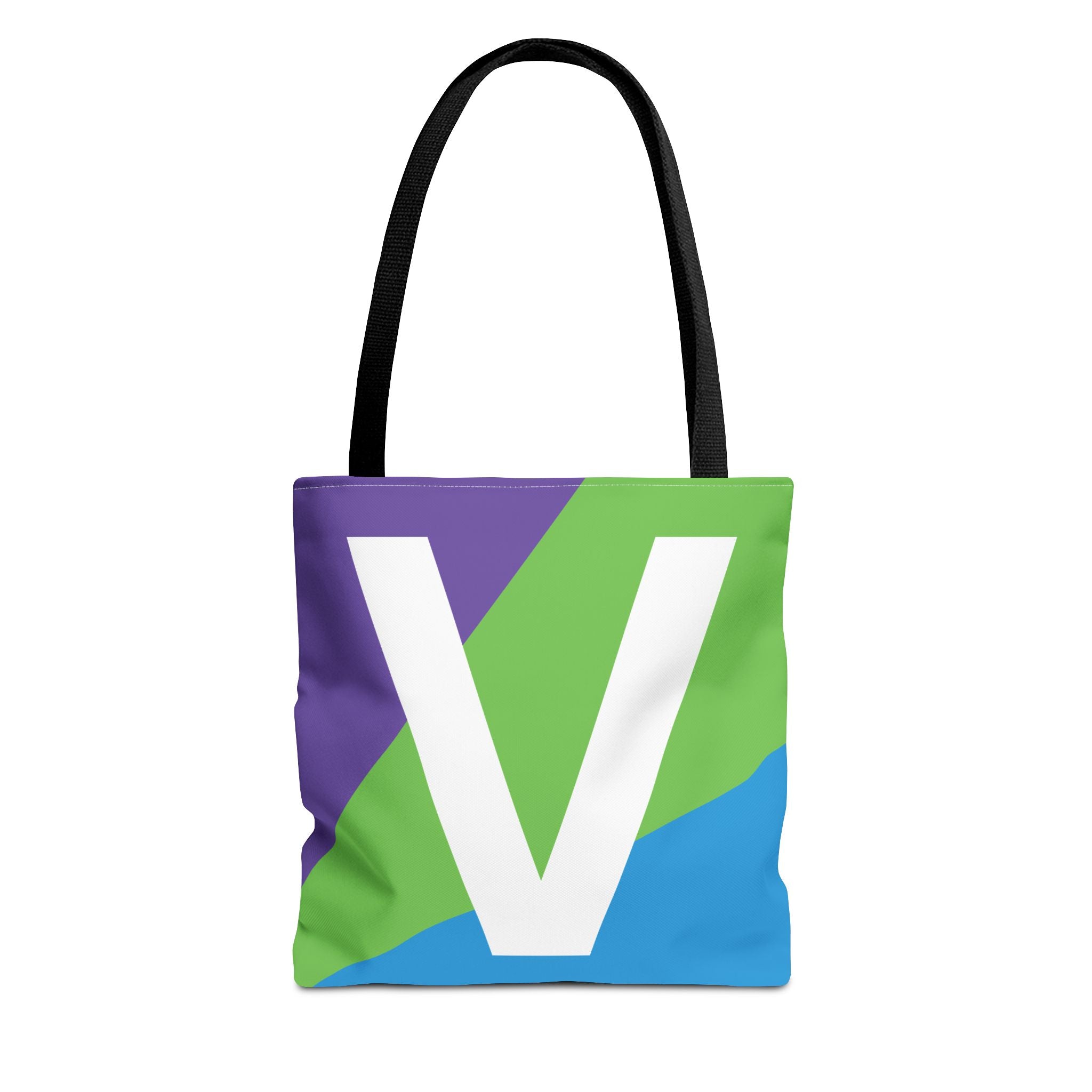 Monogram 'V' Colorblock Tote Bag — Personalized Initial V Shoulder Tote