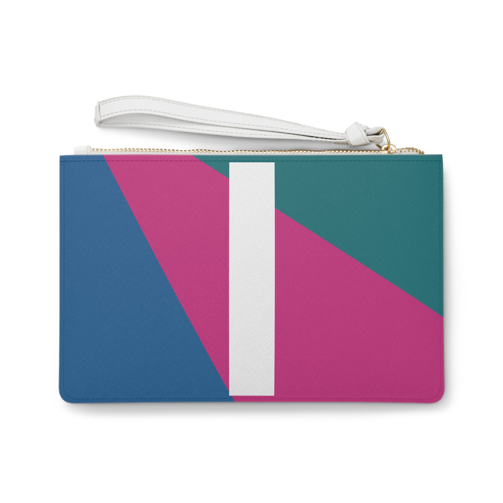 Monogram 'I' Colorblock Clutch Bag — Bold Geometric Wristlet for Everyday & Gifts