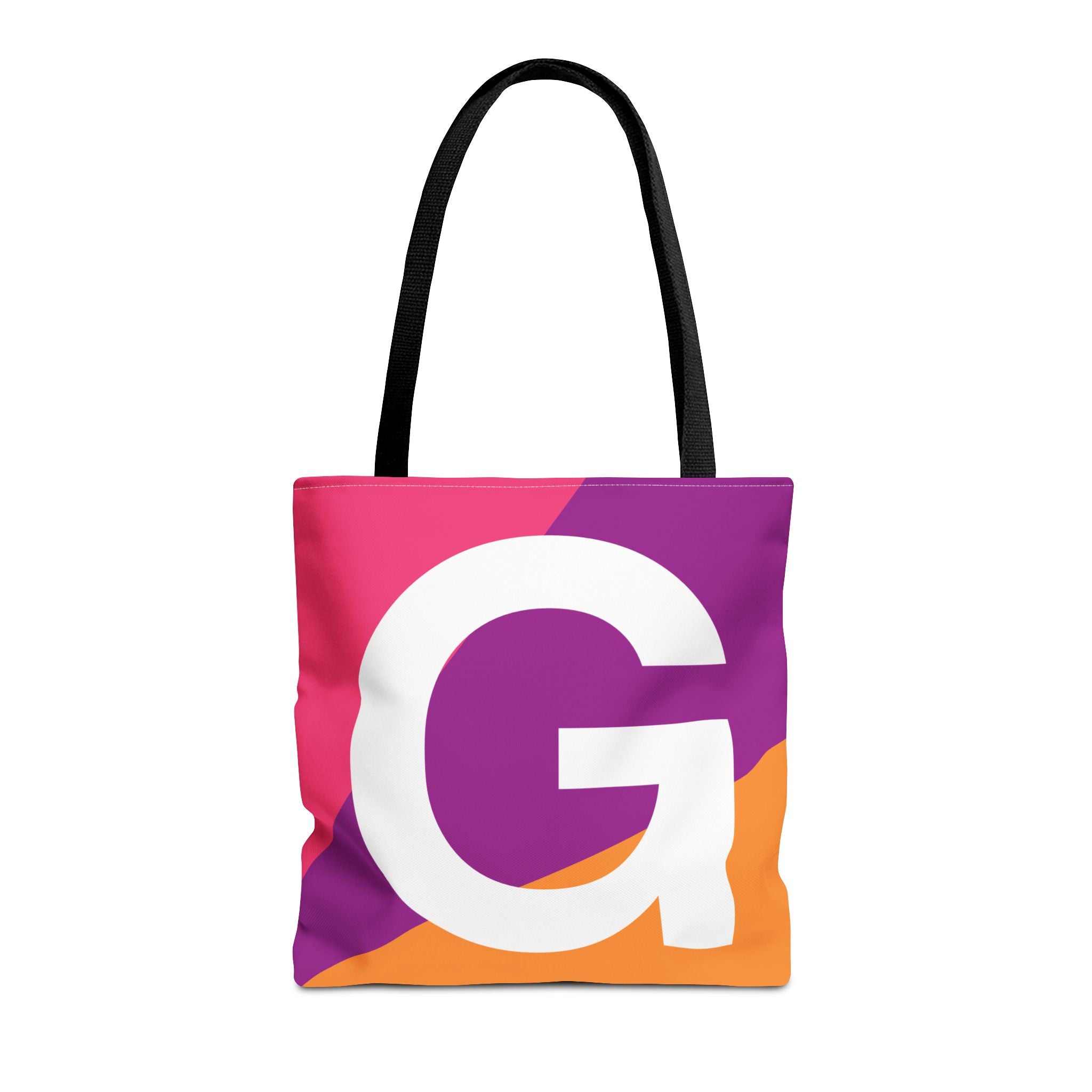 Monogram 'G' Colorblock Tote Bag — Personalized Initial G Shoulder Tote