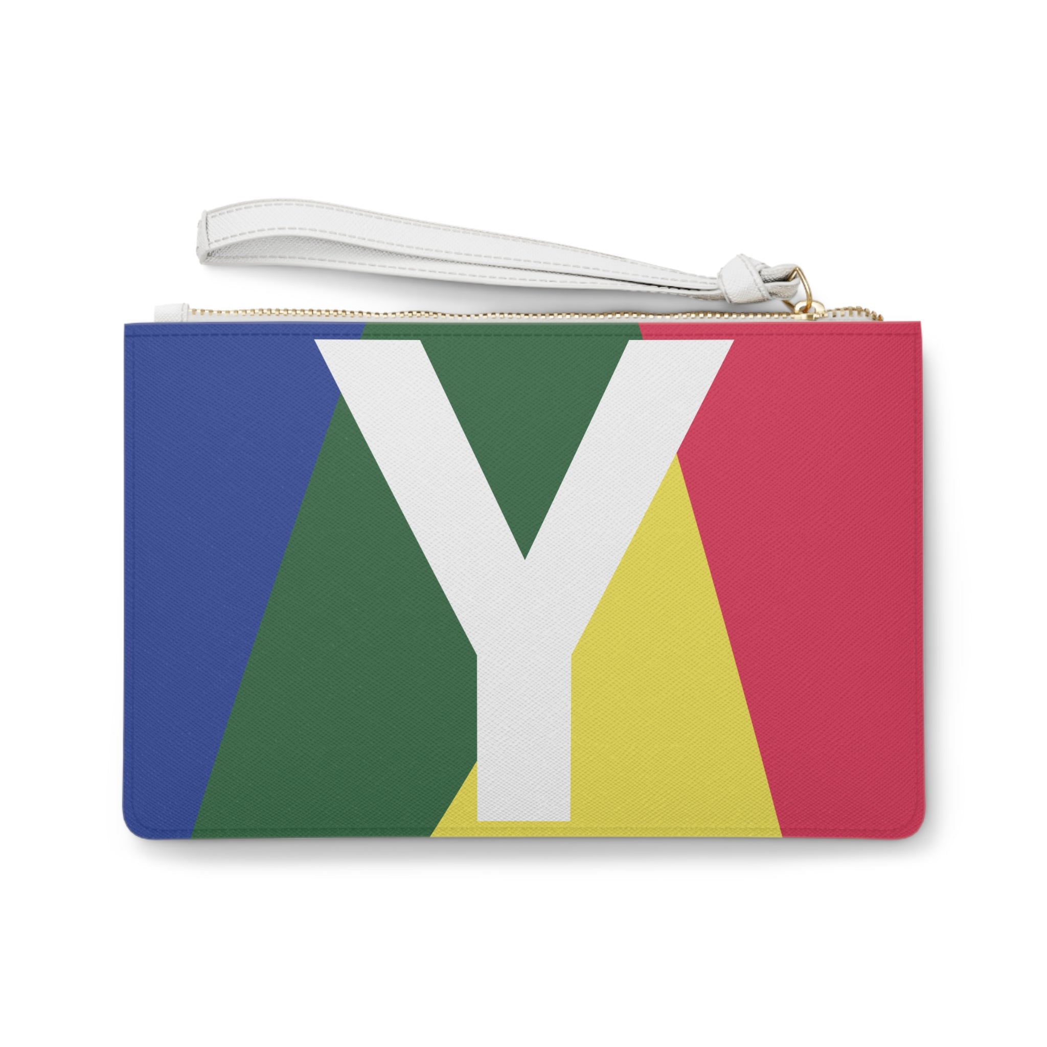 Monogram 'Y' Colorblock Clutch Bag — Bold Geometric Wristlet for Everyday & Gifts