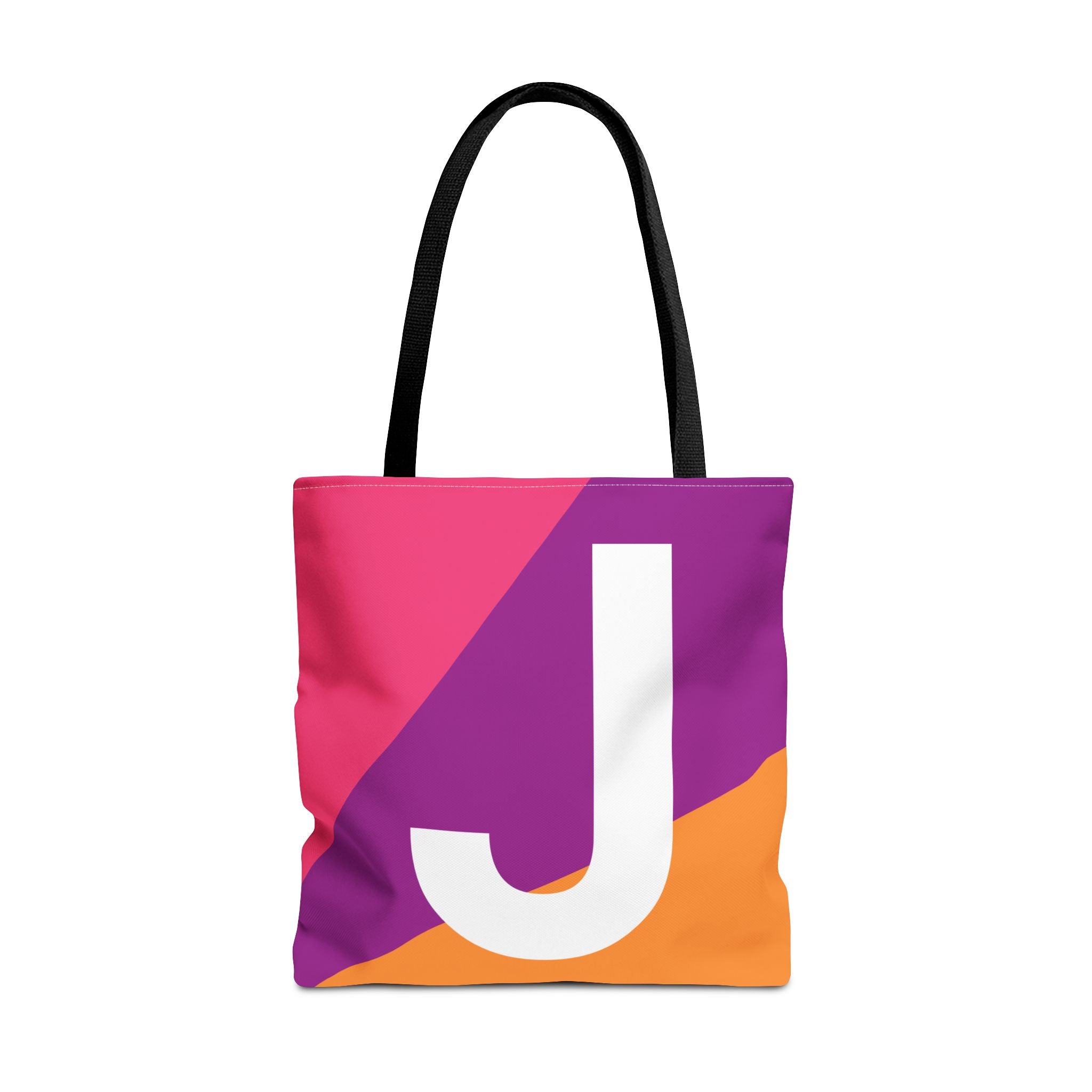 Monogram 'J' Colorblock Tote Bag — Personalized Initial J Shoulder Tote