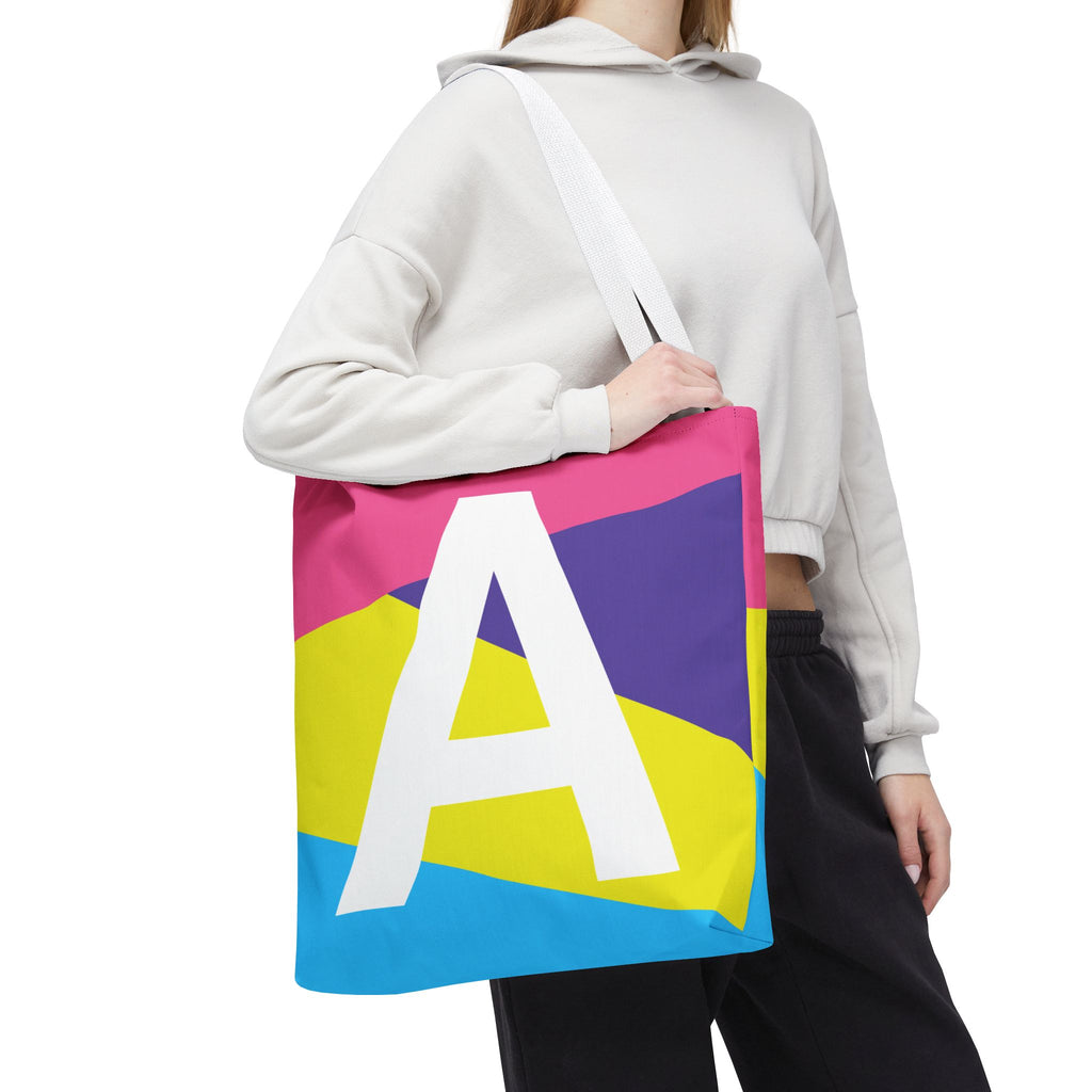 Monogram 'A' Colorblock Tote Bag — Personalized Initial A Shoulder Tote