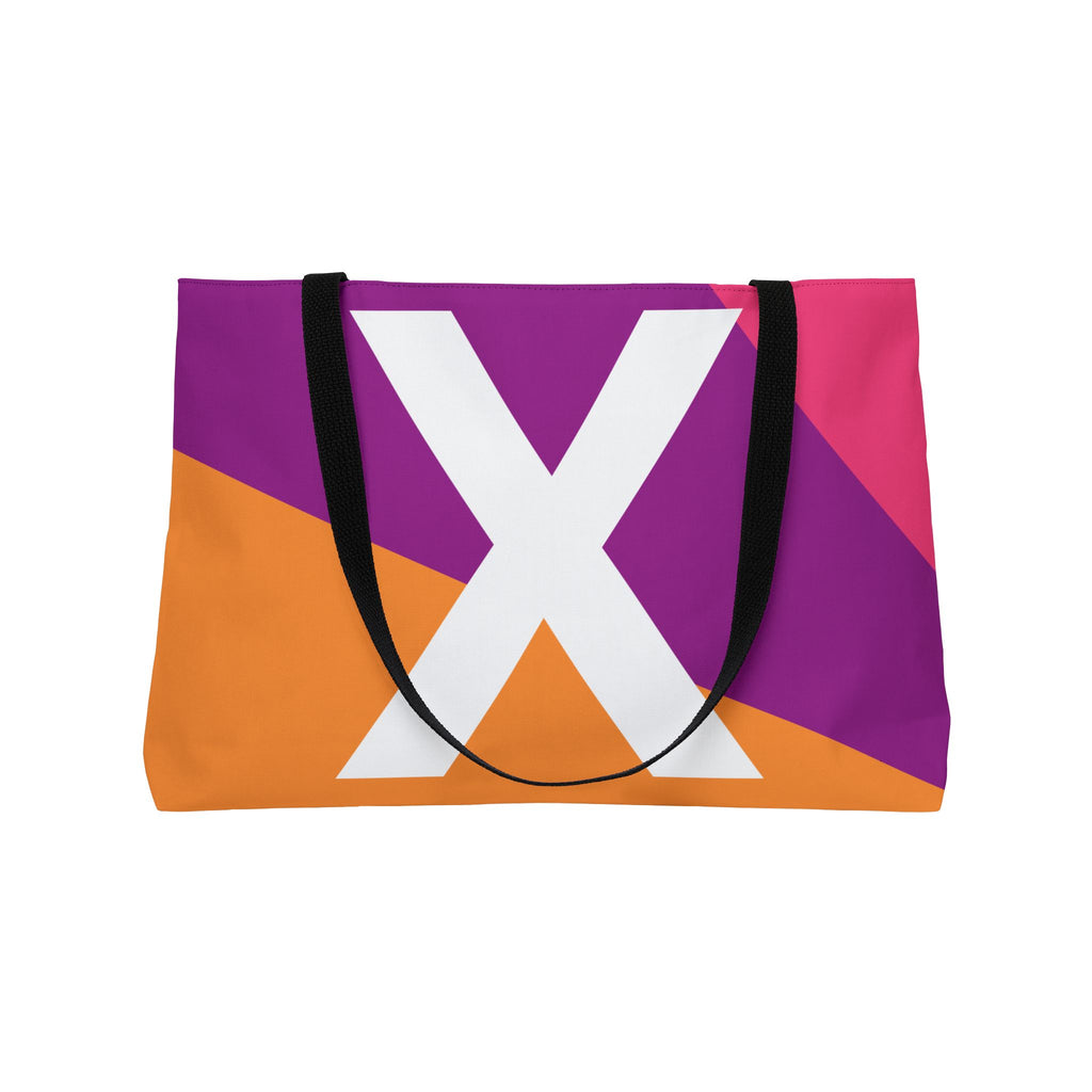 Personalized 'X' Colorblock Tote Bag — Monogram Weekender Tote