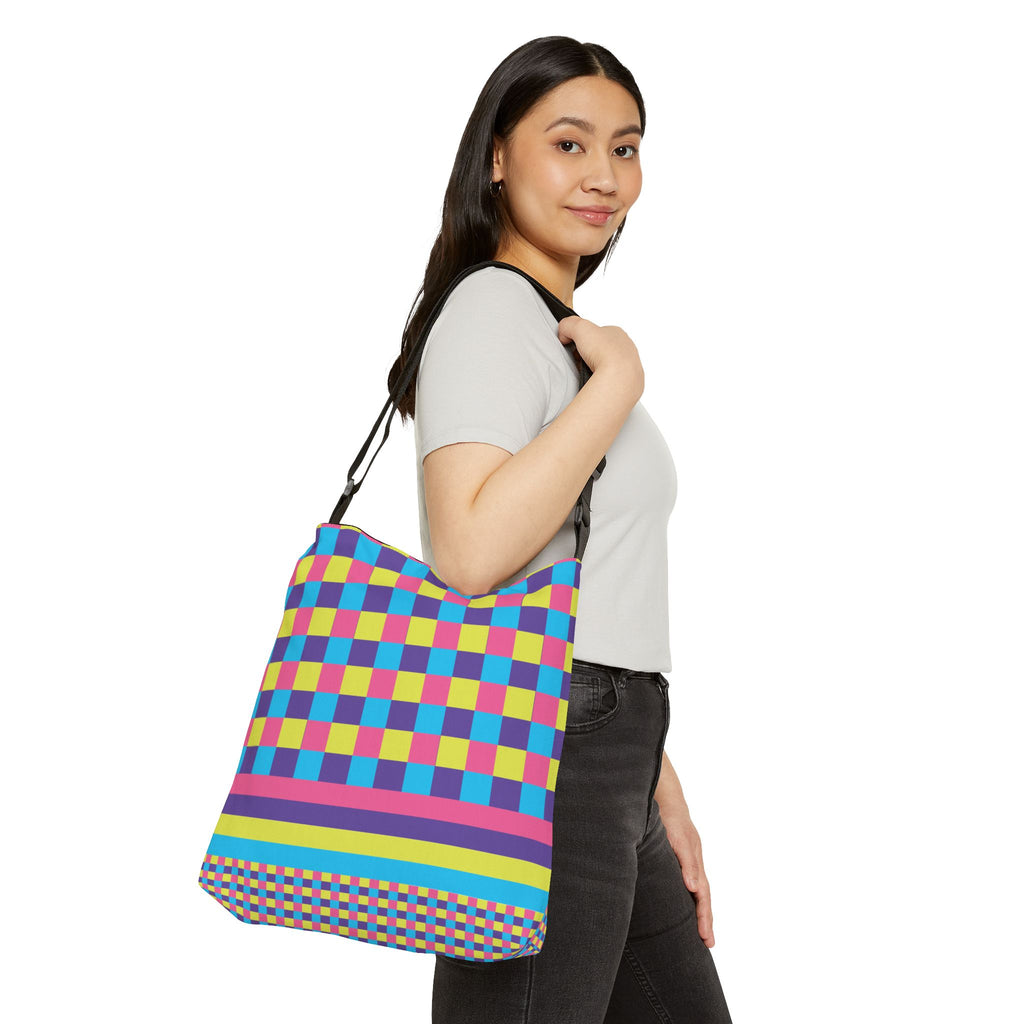 Colorblock Geometric Tote Bag