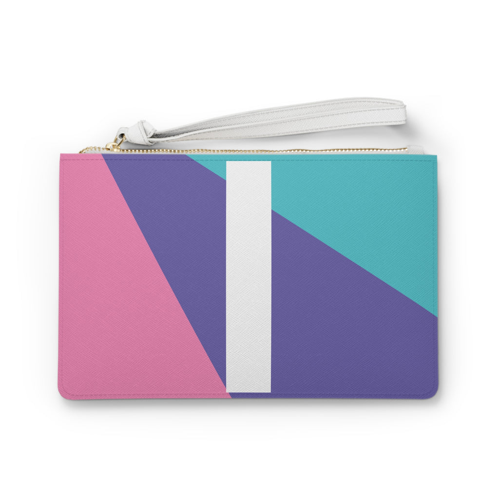 Monogram 'I' Colorblock Clutch Bag — Bold Geometric Wristlet for Everyday & Gifts