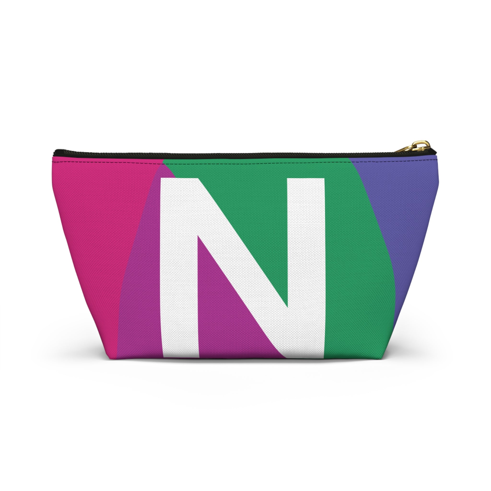 Initials Colorblock Accessory Pouch — Monogram N T-Bottom Cosmetic Bag