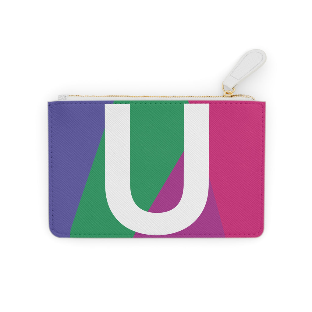 Initial U Mini Clutch — Colorblock Monogram Wristlet Wallet