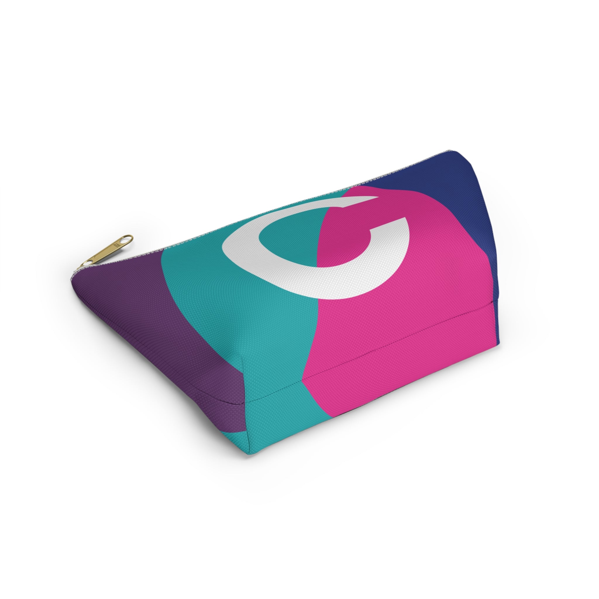 Initials Colorblock Accessory Pouch — Monogram C T-Bottom Cosmetic Bag