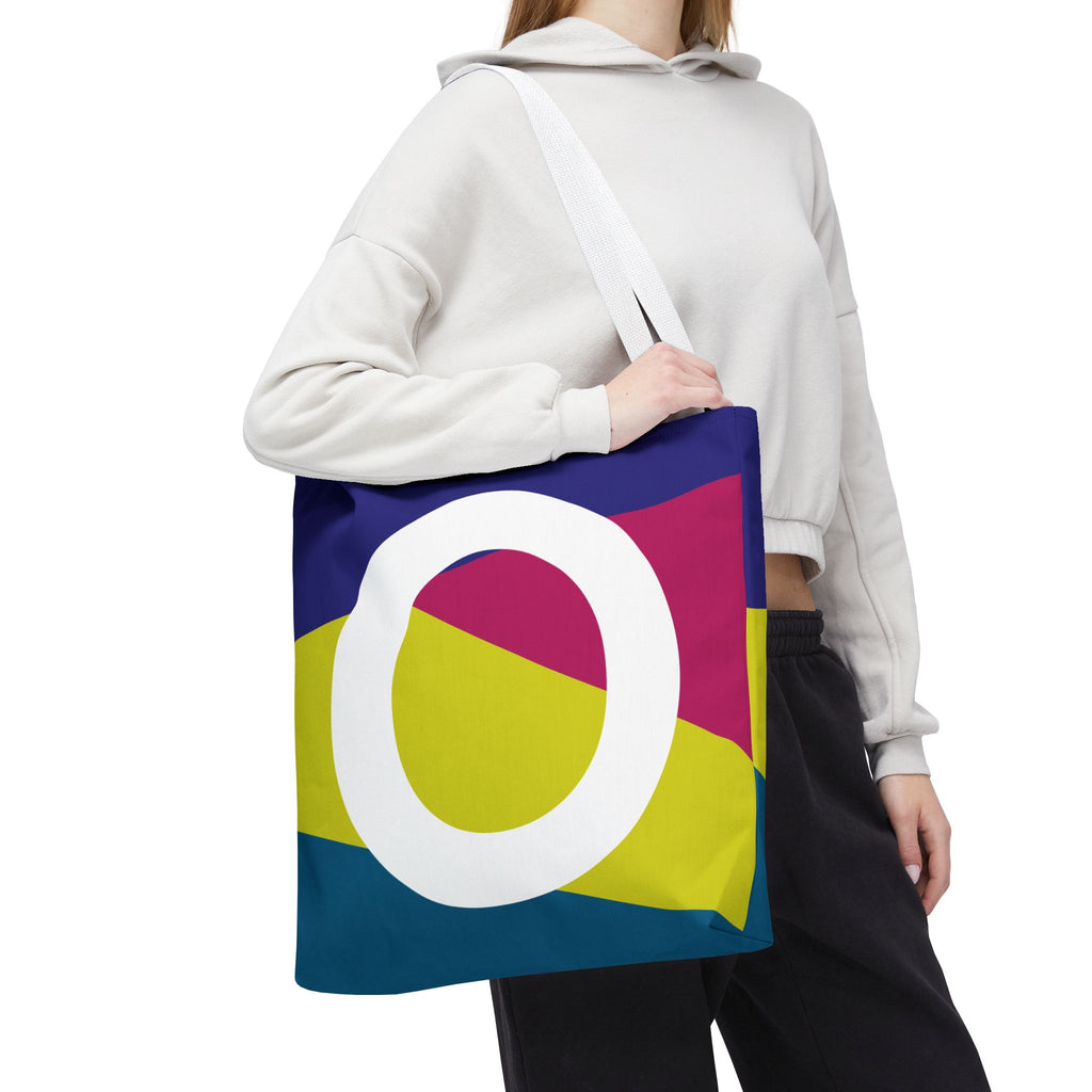 Monogram 'O' Colorblock Tote Bag — Personalized Initial O Shoulder Tote
